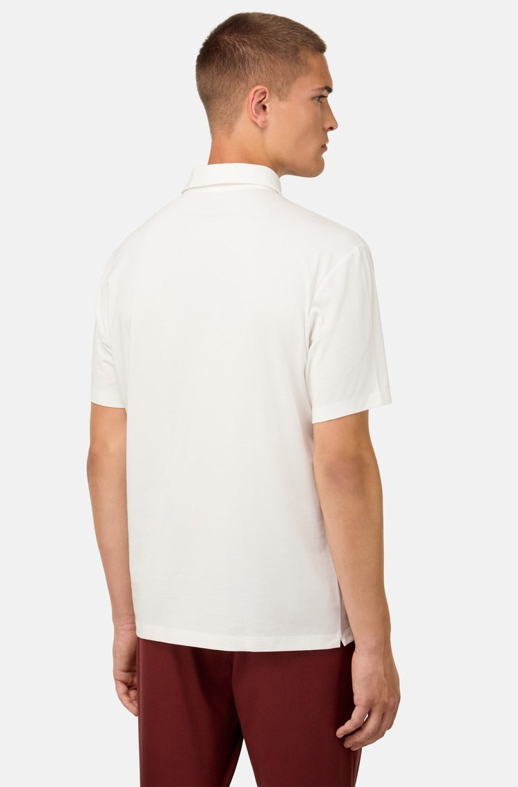 Camiseta Polo Blanca en Algodón/Elastano B.