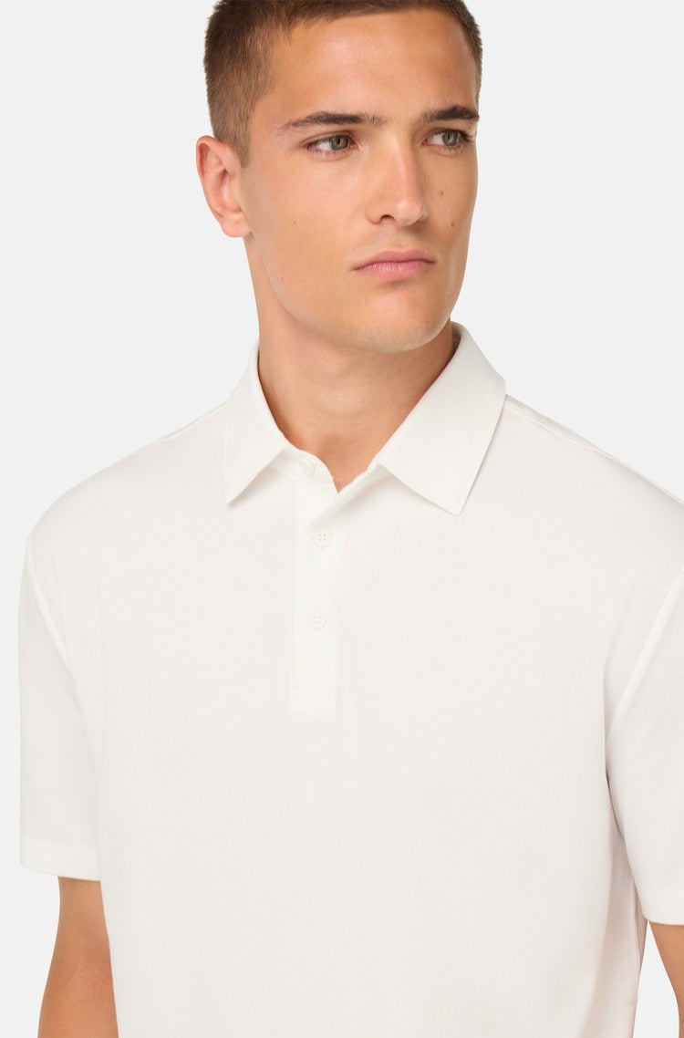 Camiseta Polo Blanca en Algodón/Elastano B.