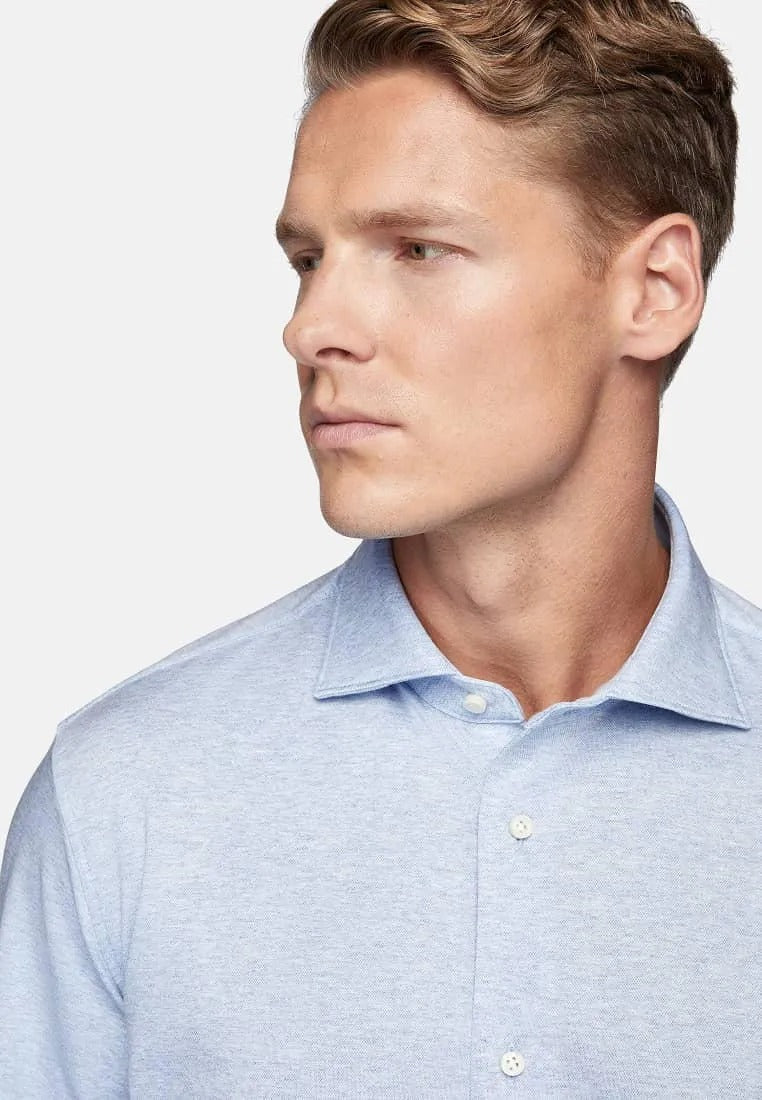 Camisa Sport Celeste en Algodón/Elastano B.