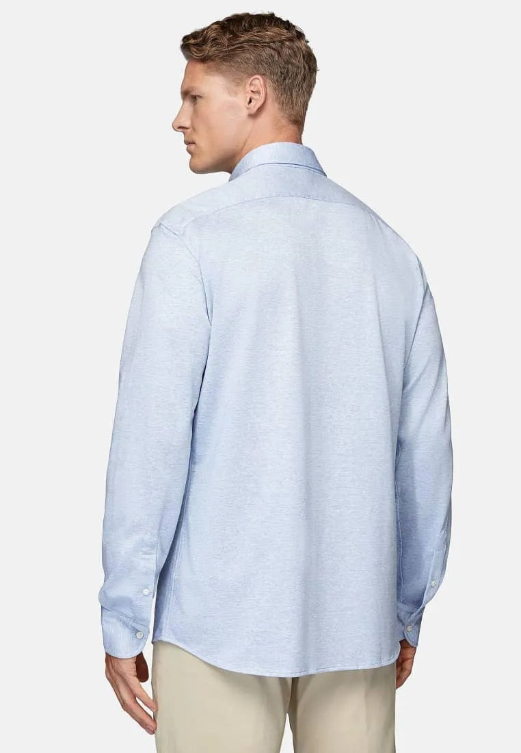 Camisa Sport Celeste en Algodón/Elastano B.