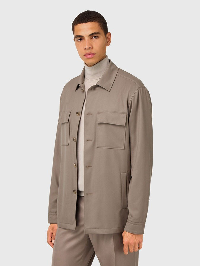 Chaqueta Beige Con Bolsillos De Solapa B.M.
