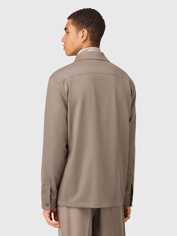Chaqueta Beige Con Bolsillos De Solapa B.M.