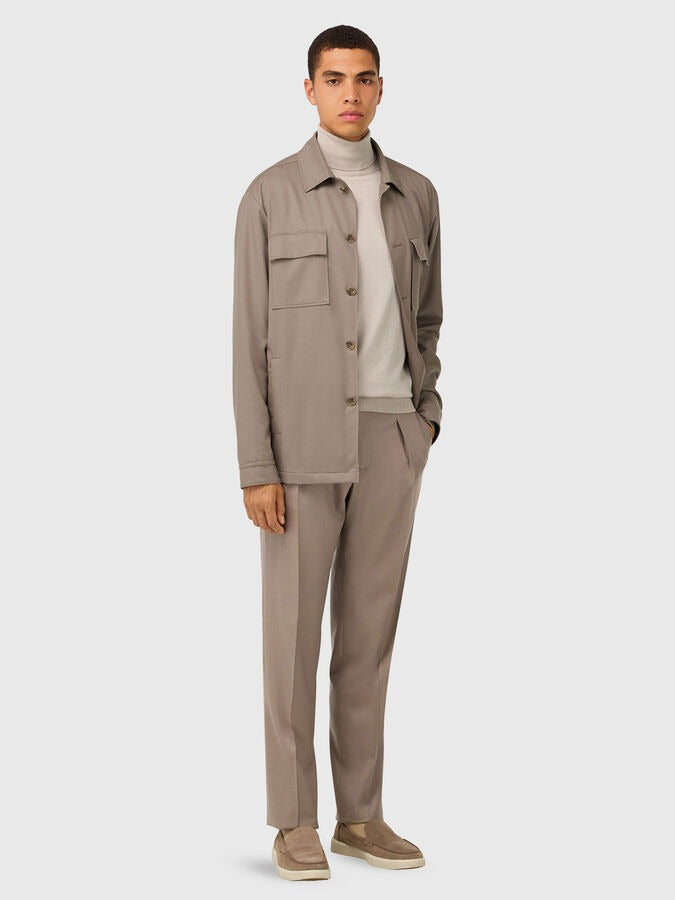Chaqueta Beige Con Bolsillos De Solapa B.M.