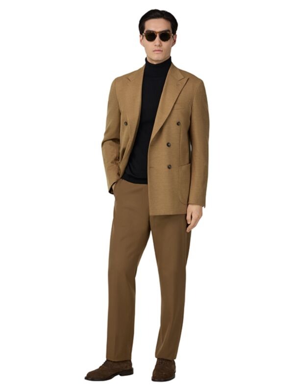 Saco Cruzado En Tono Camel B.M.