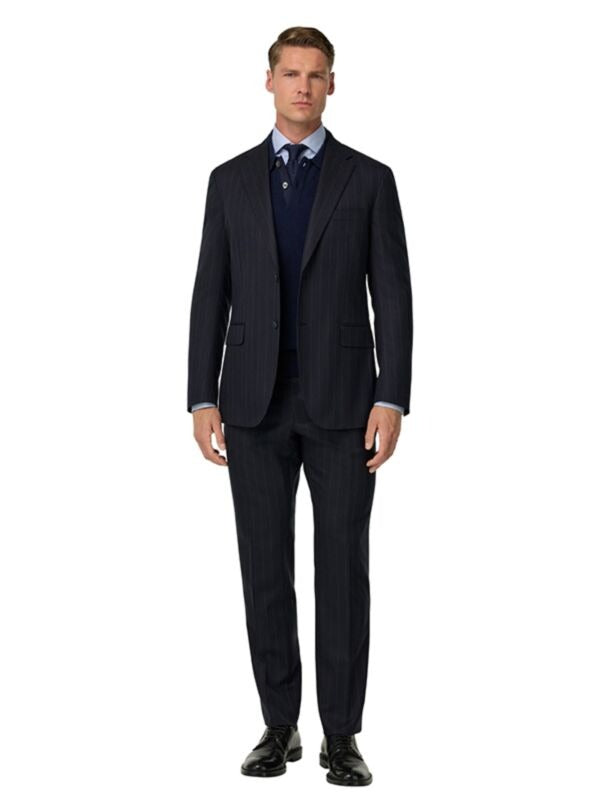 Traje Azul Marino Con Raya Diplomática B.M.