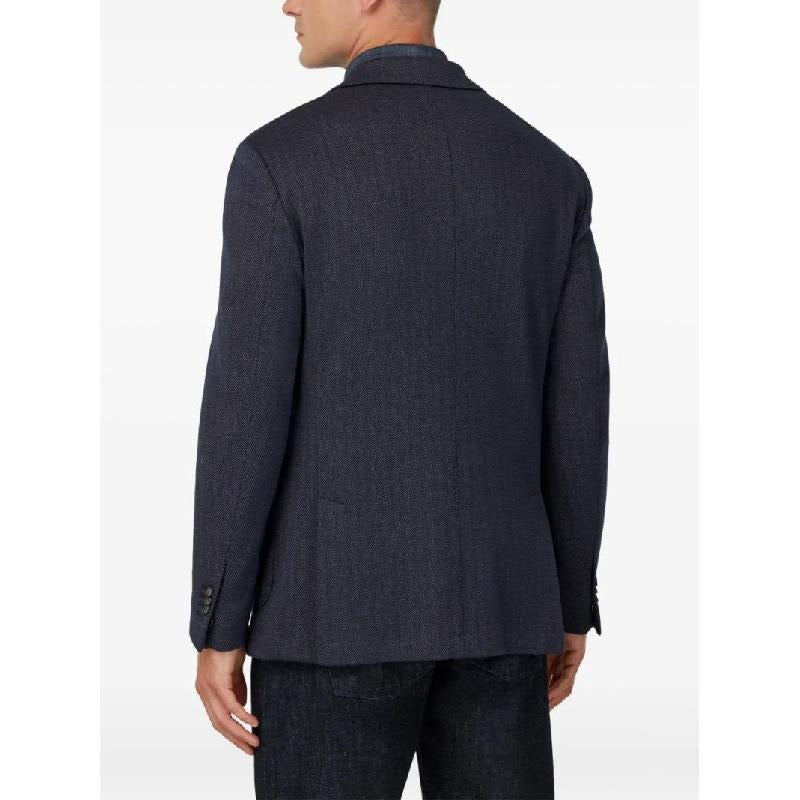 Saco Azul Marino Con Patrón Texturizado B.M.