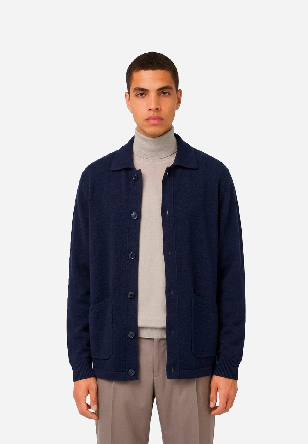 Sweater De Punto Azul Marino B.M.