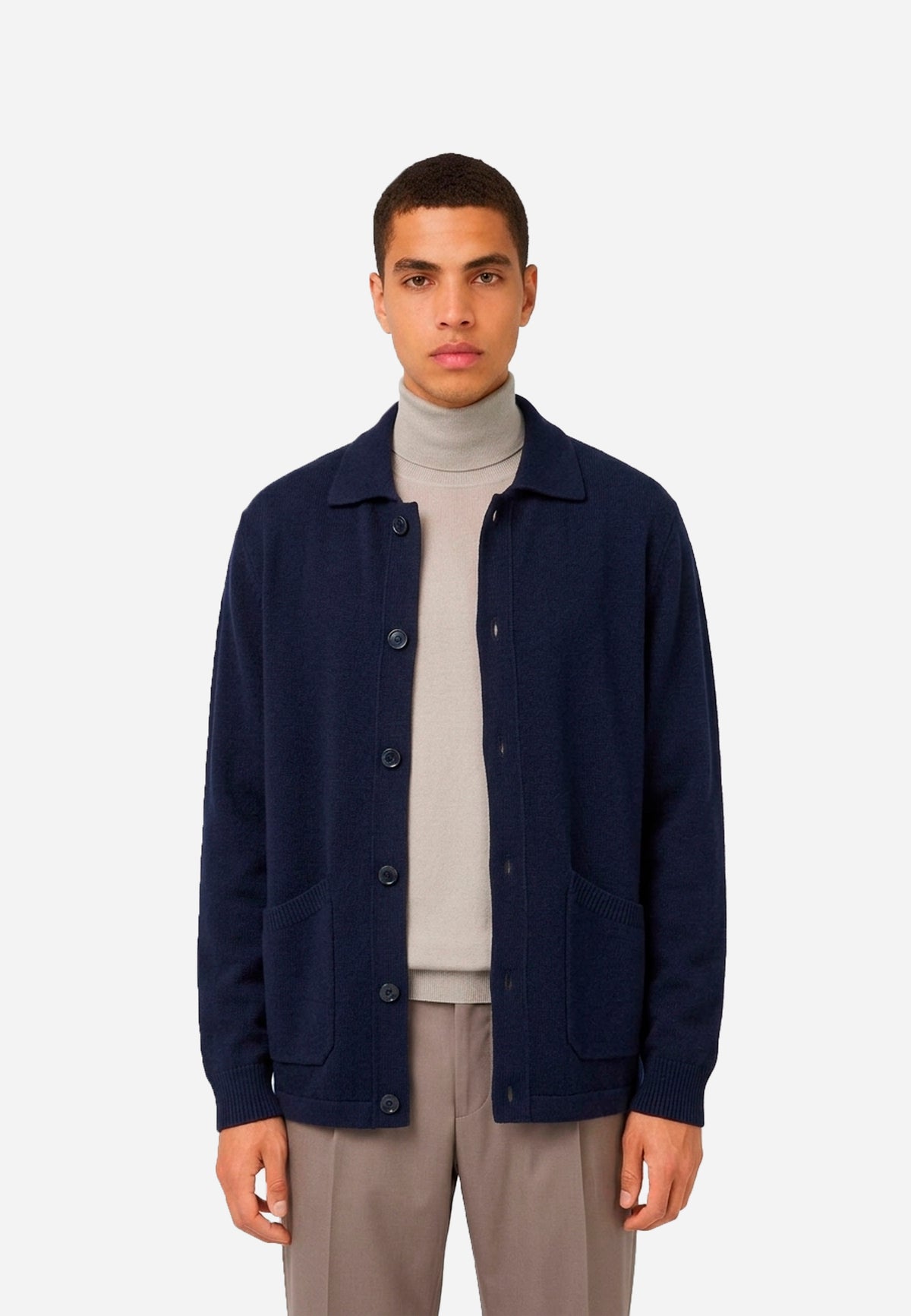Sweater De Punto Azul Marino B.M.