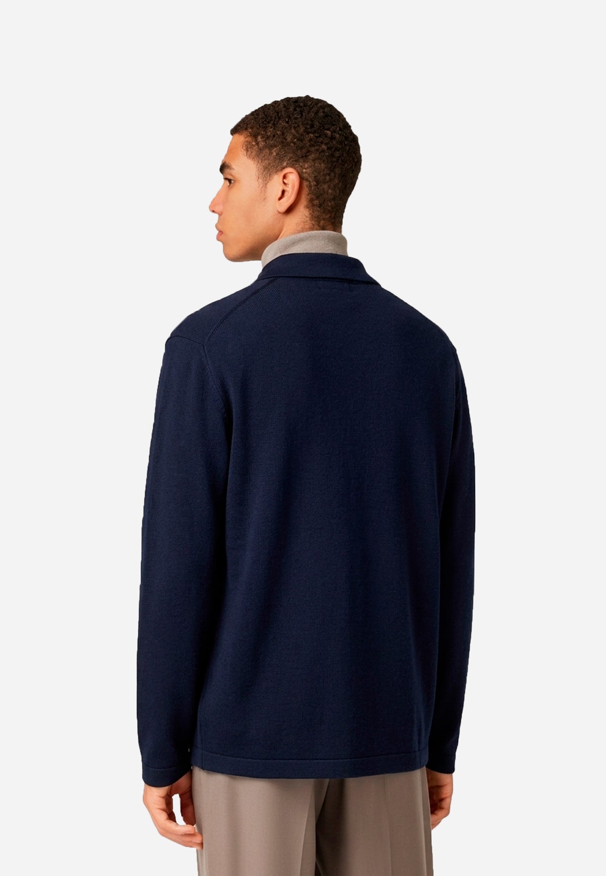 Sweater De Punto Azul Marino B.M.