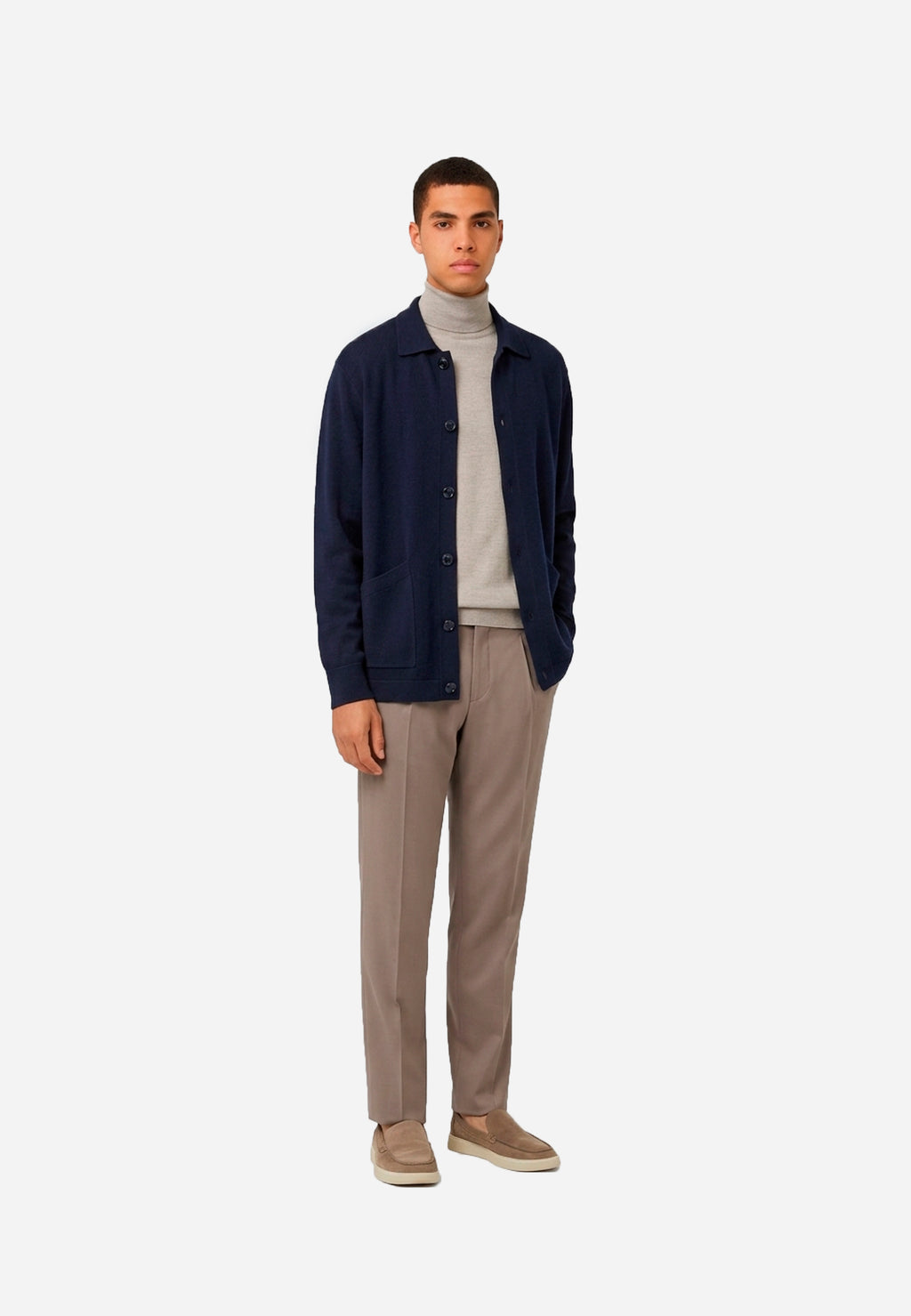 Sweater De Punto Azul Marino B.M.