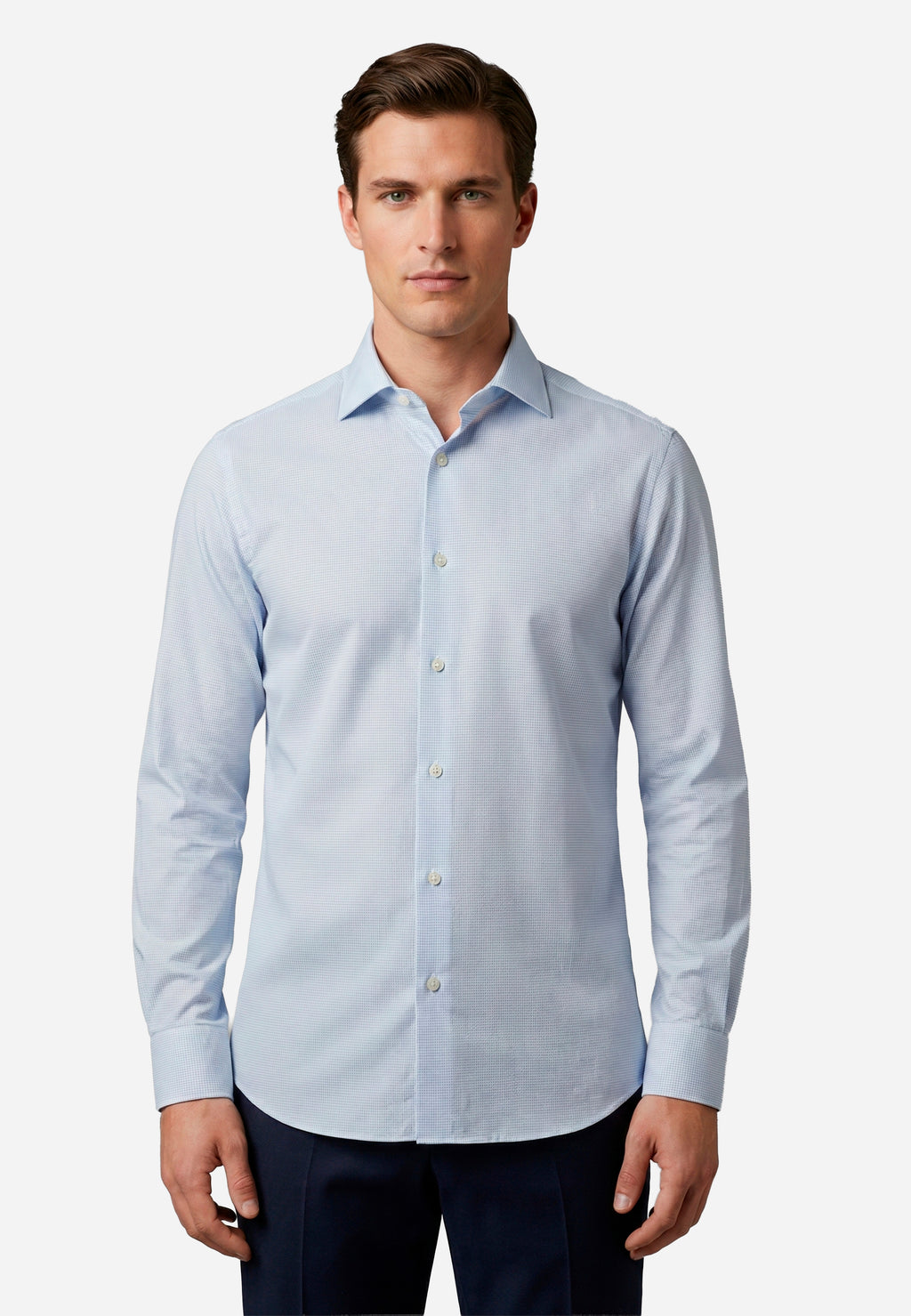 Camisa Sport Azul Cielo Micro Motivo All-Over B.