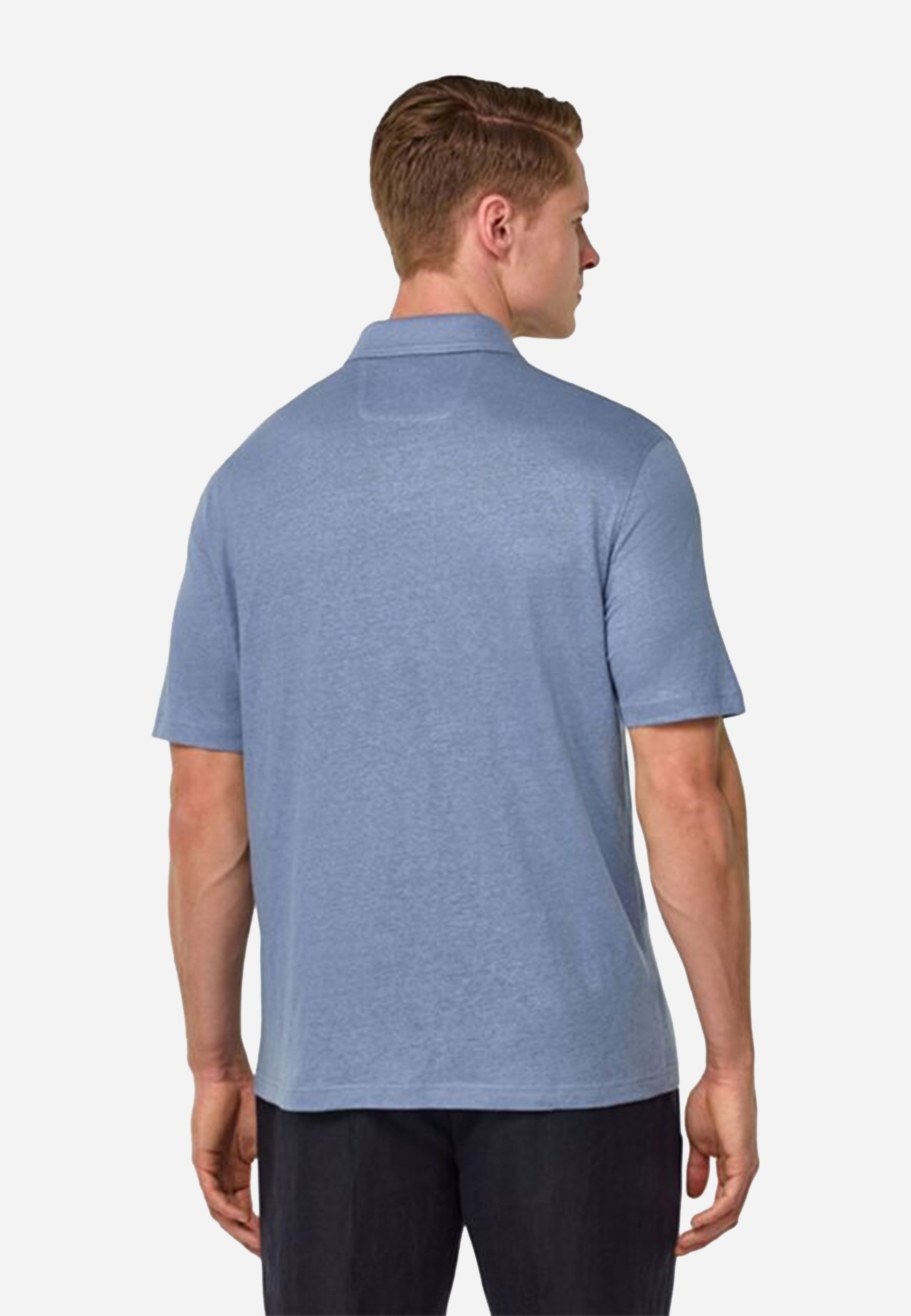 Camiseta Polo Azul Lino Hombre B.M.