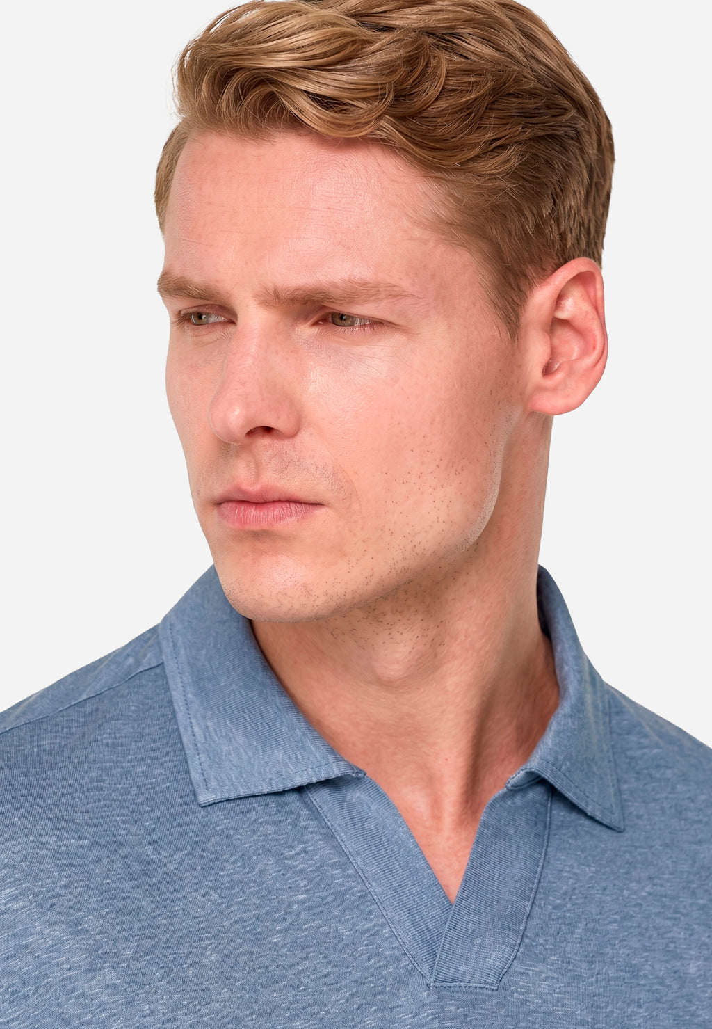Camiseta Polo Azul Lino Hombre B.M.
