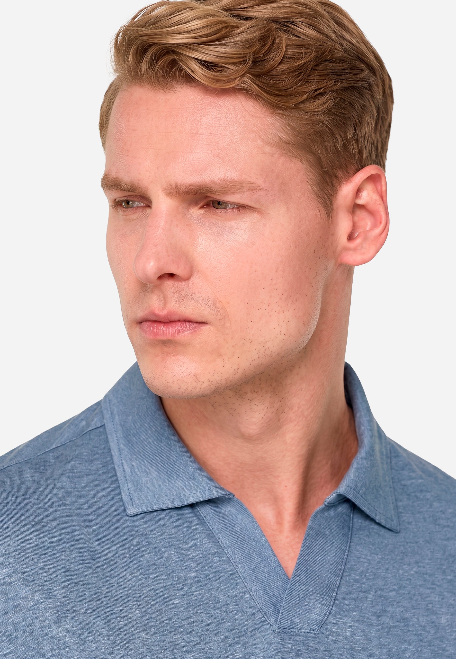 Camiseta Polo Azul Lino Hombre B.M.