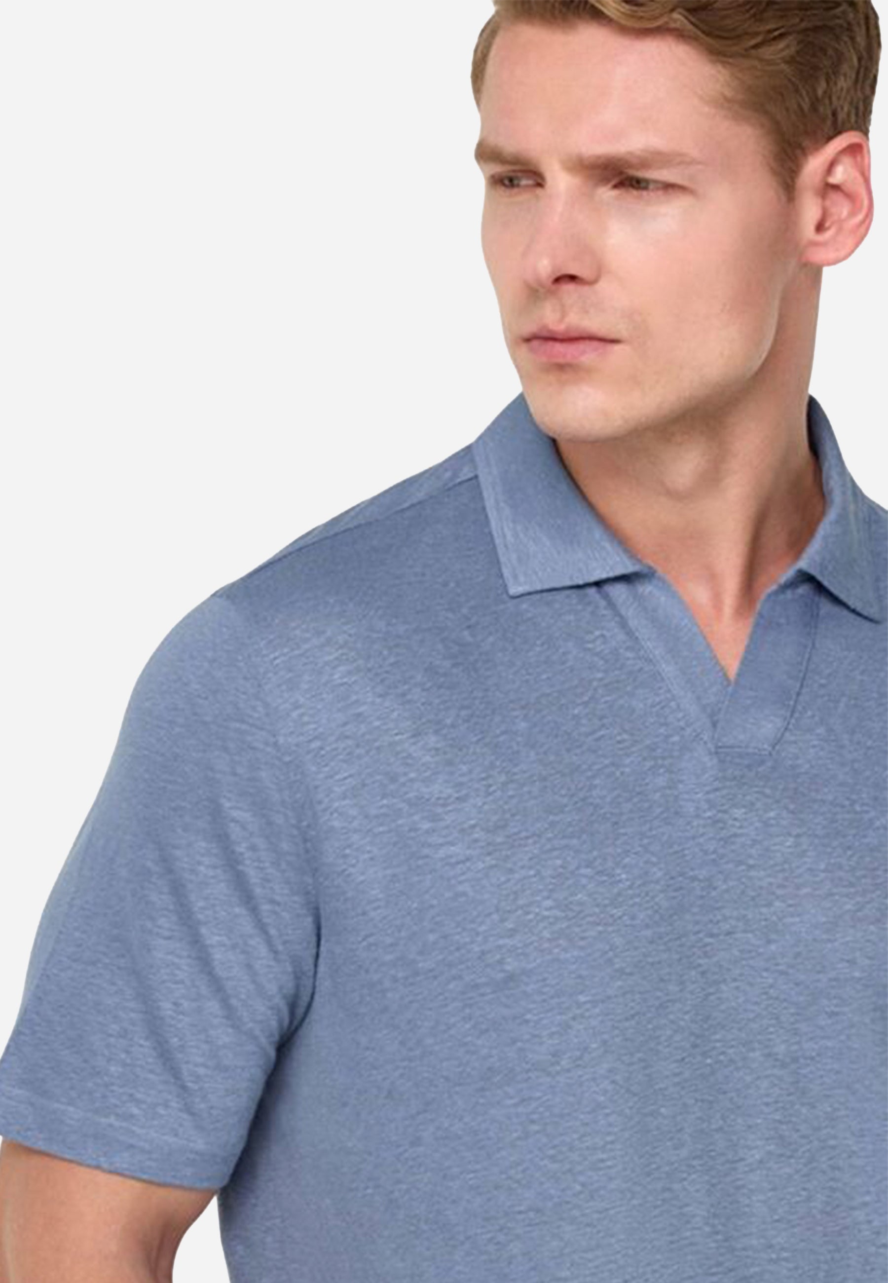 Camiseta Polo Azul Lino Hombre B.M.