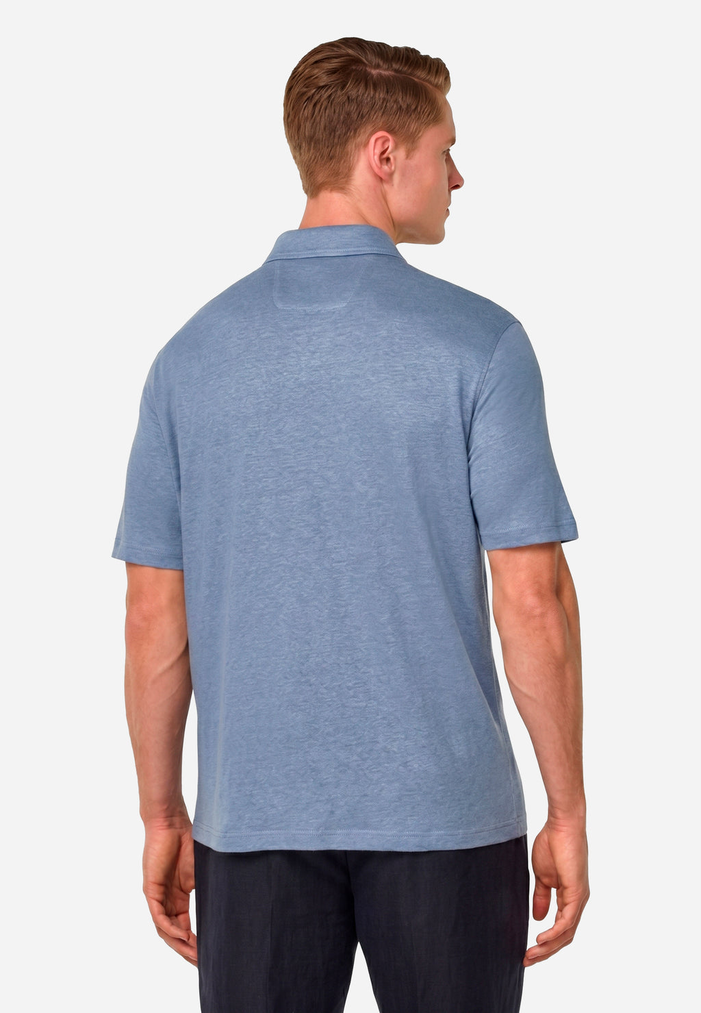 Camiseta Polo Azul Lino Hombre B.M.