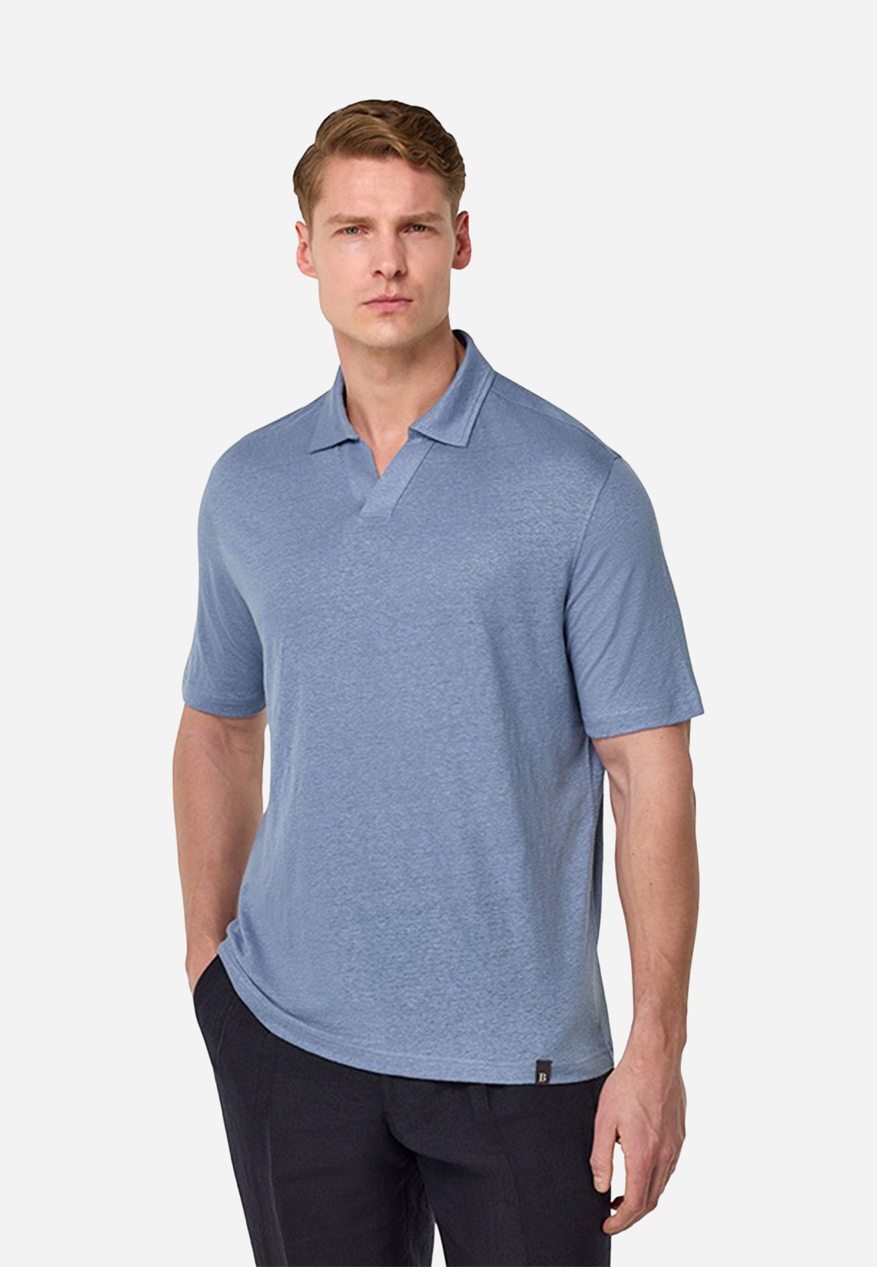 Camiseta Polo Azul Lino Hombre B.M.