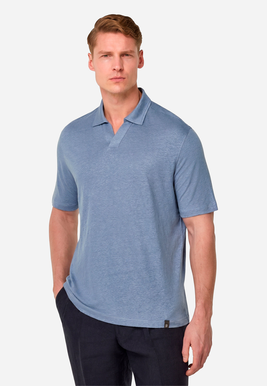 Camiseta Polo Azul Lino Hombre B.M.
