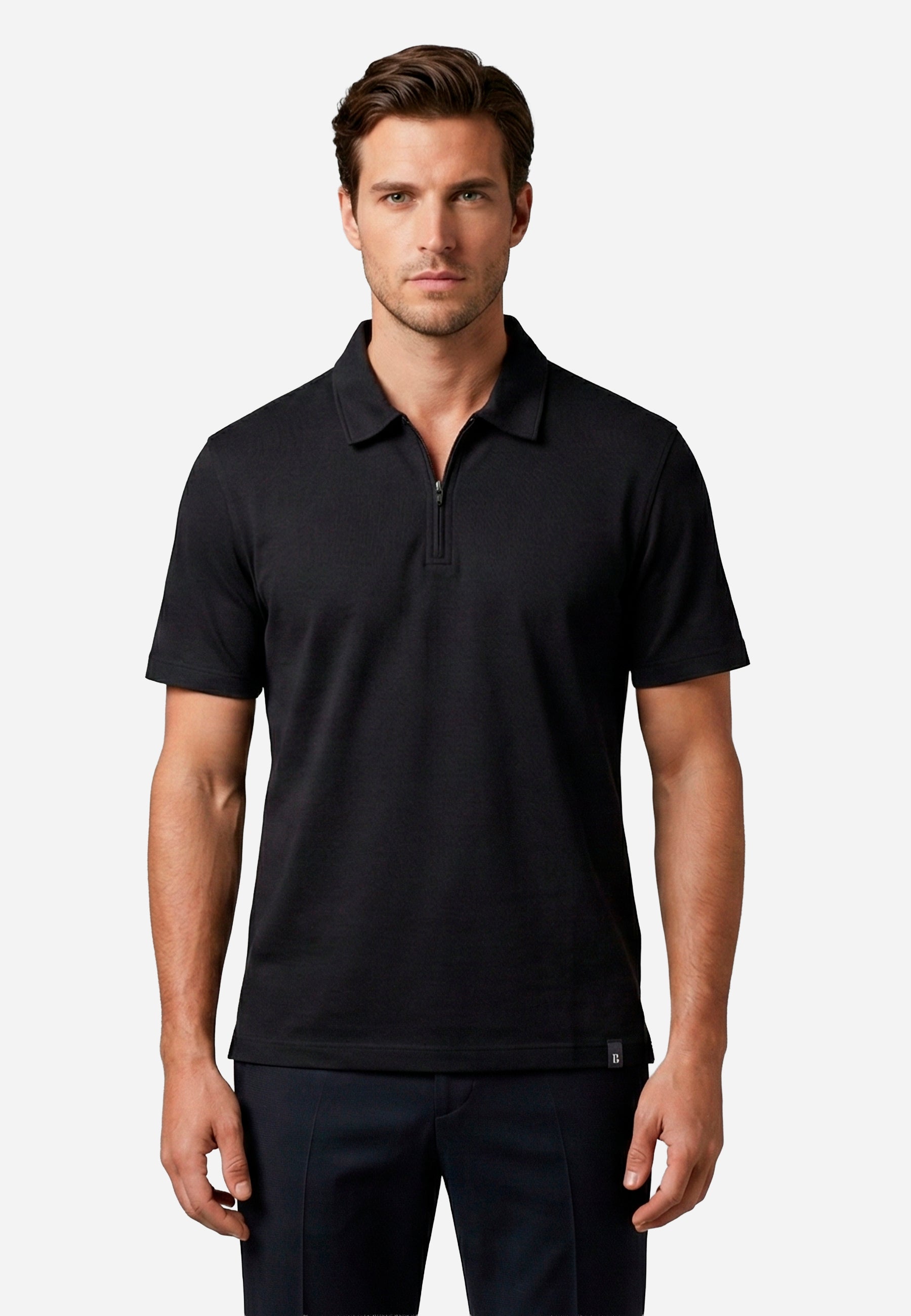 Camiseta Polo Hombre Negra B.,