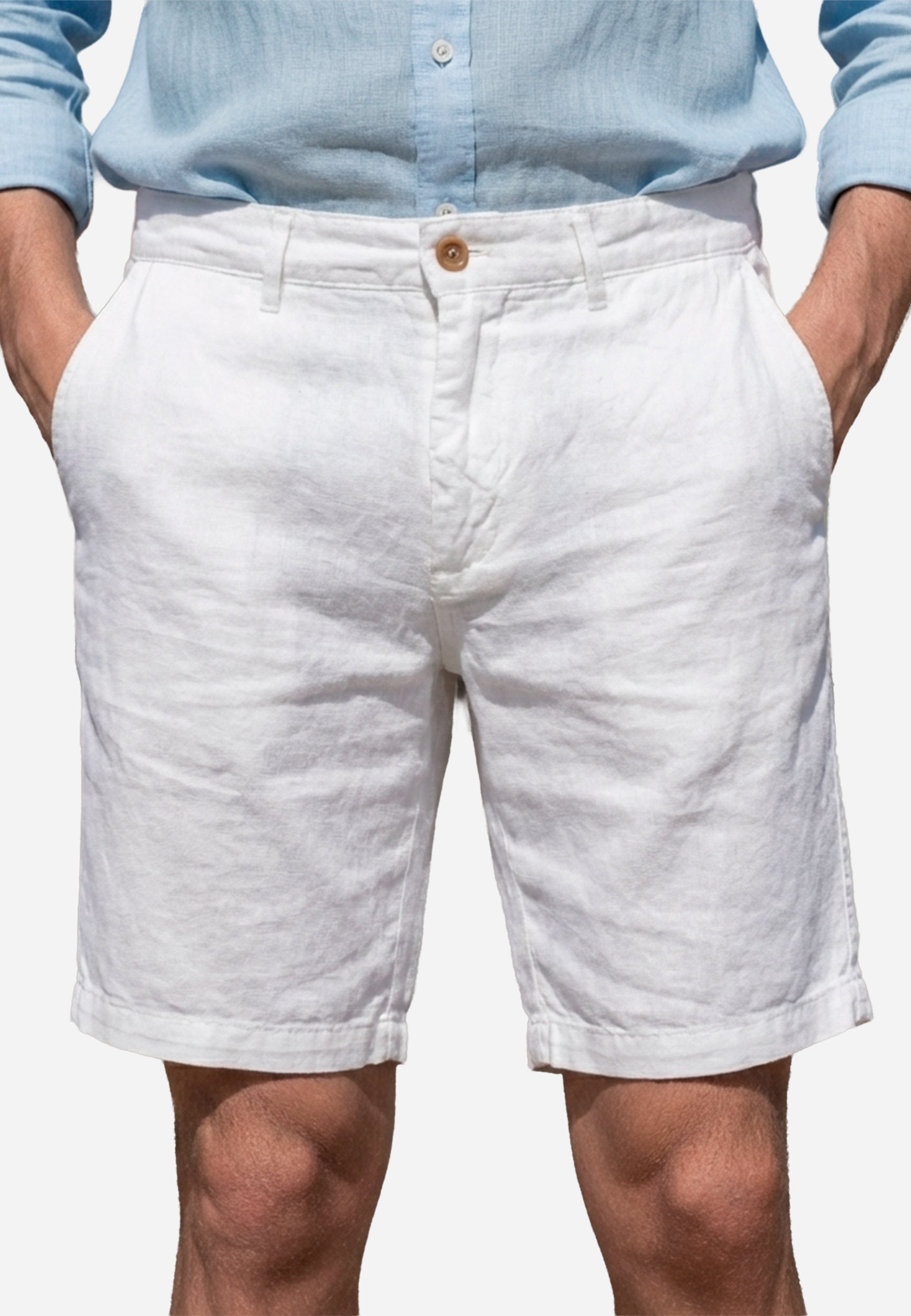 Bermuda Lino Blanca Hombre H&B.