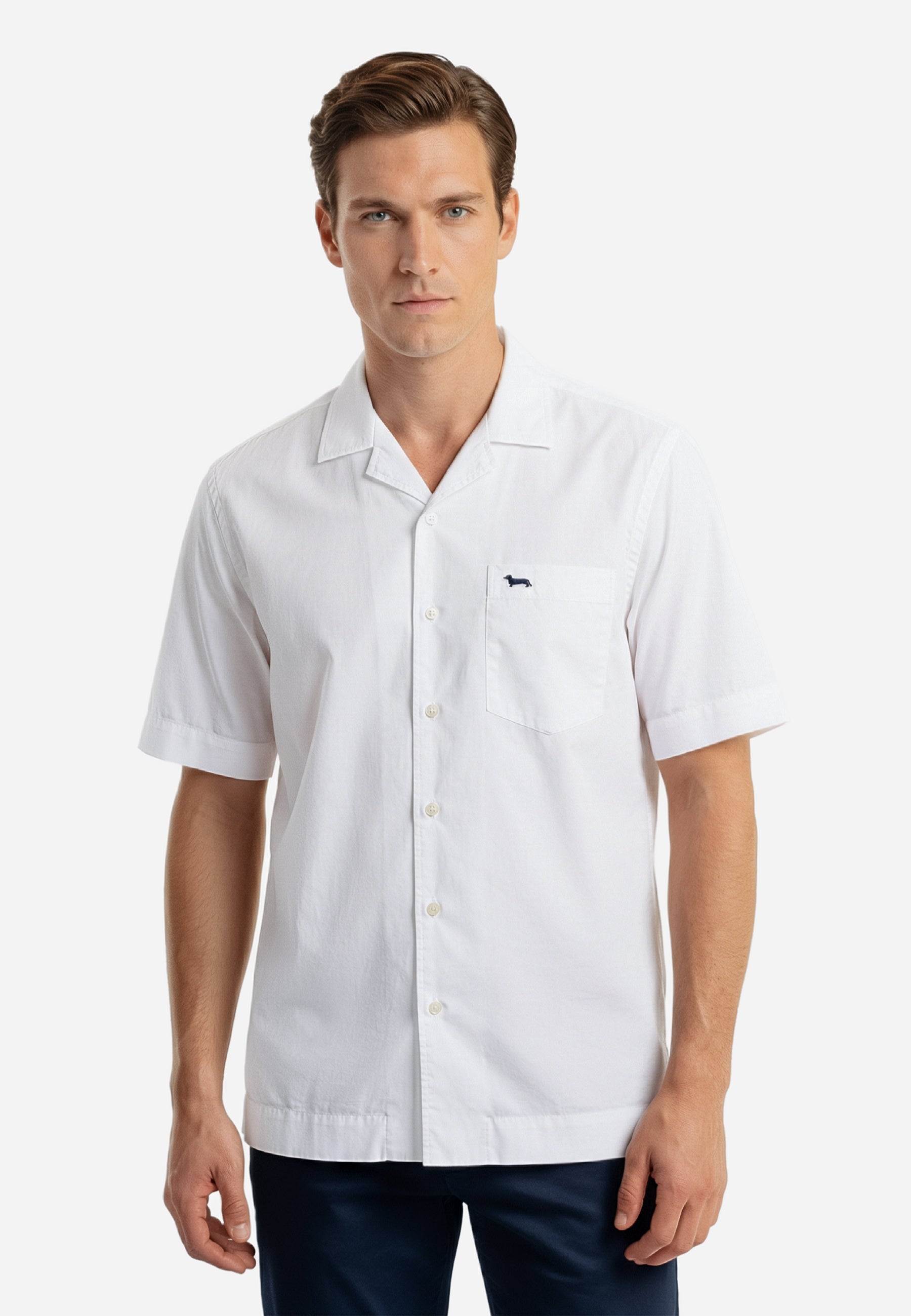 Camisa Hombre Manga Corta Blanco H&B