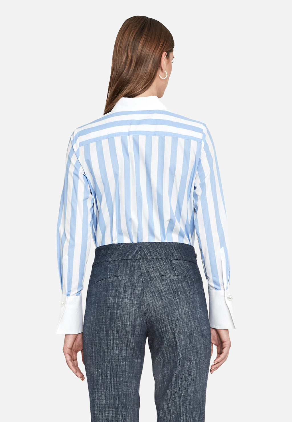 Blusa Azul De Rayas Dama T.E