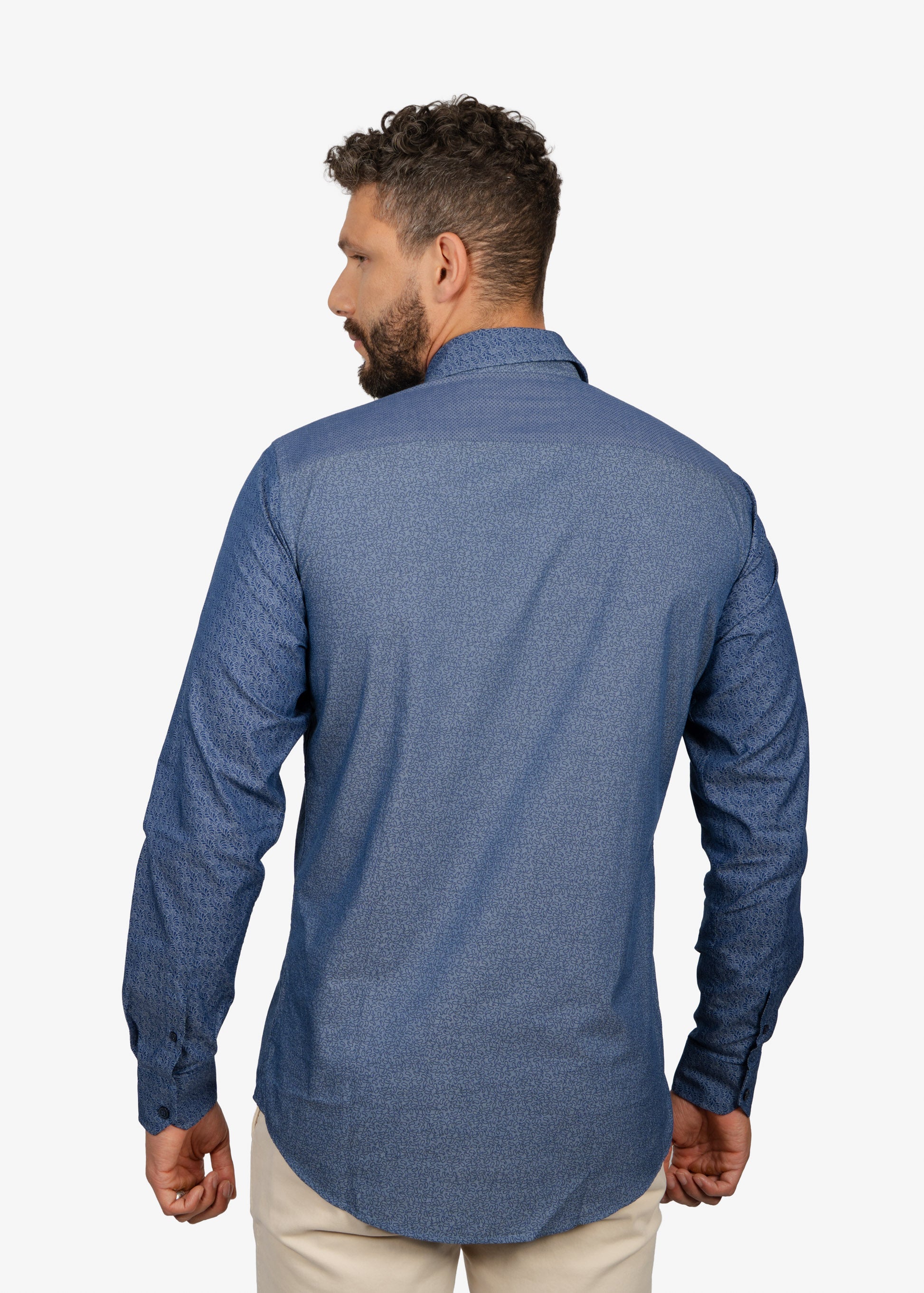 CAMISA SPORT HARMONT & BLAINE AZUL FIG ALGODON (CNM004002295I-802)