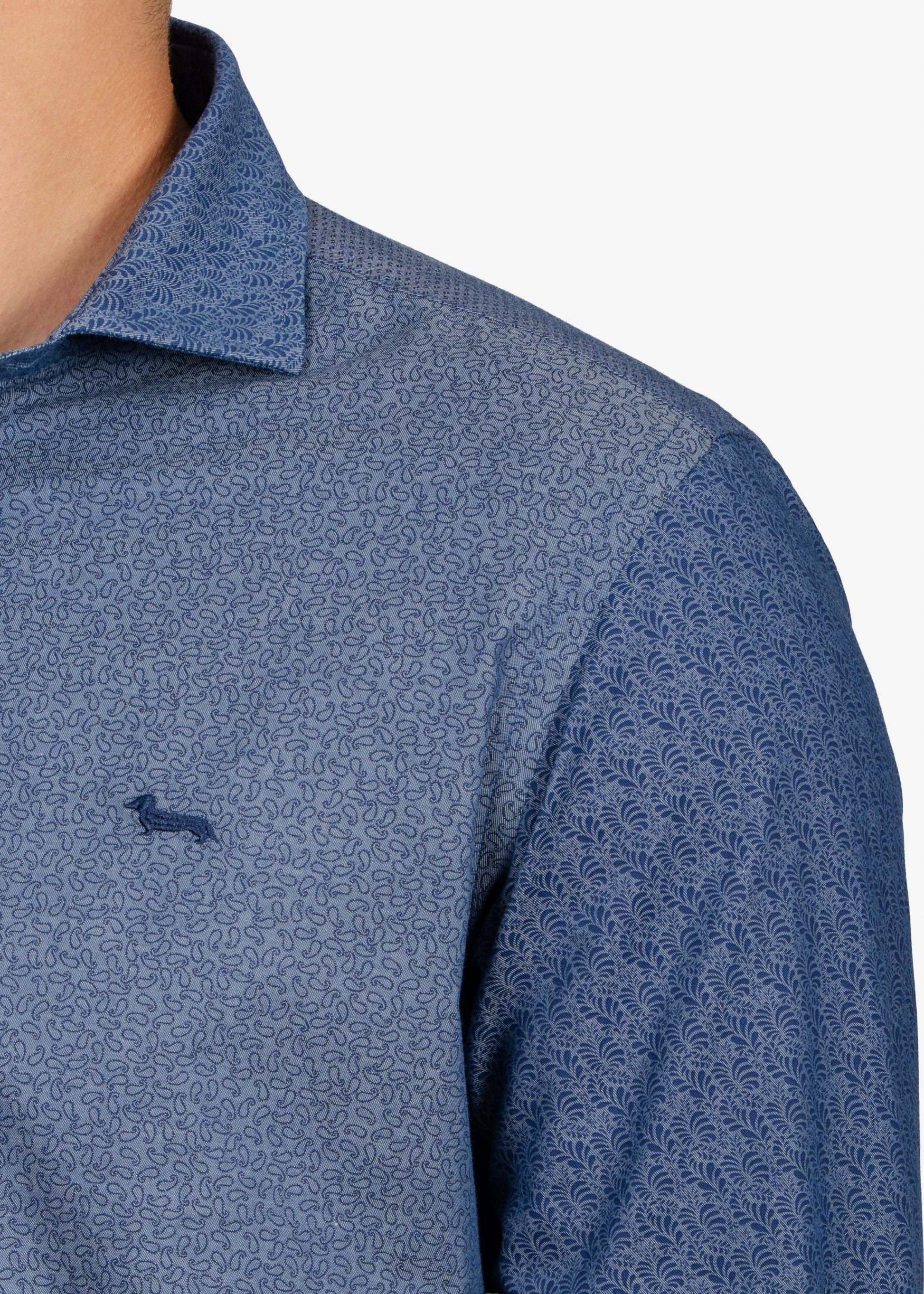 CAMISA SPORT HARMONT & BLAINE AZUL FIG ALGODON (CNM004002295I-802)