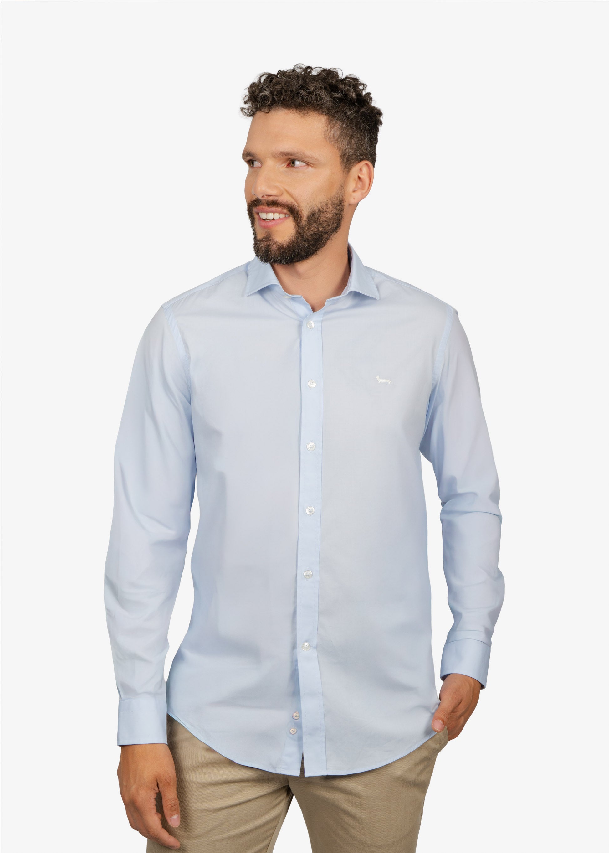 CAMISA SPORT HARMONT & BLAINE AZUL ALG + EA (CNM011012523I-810)