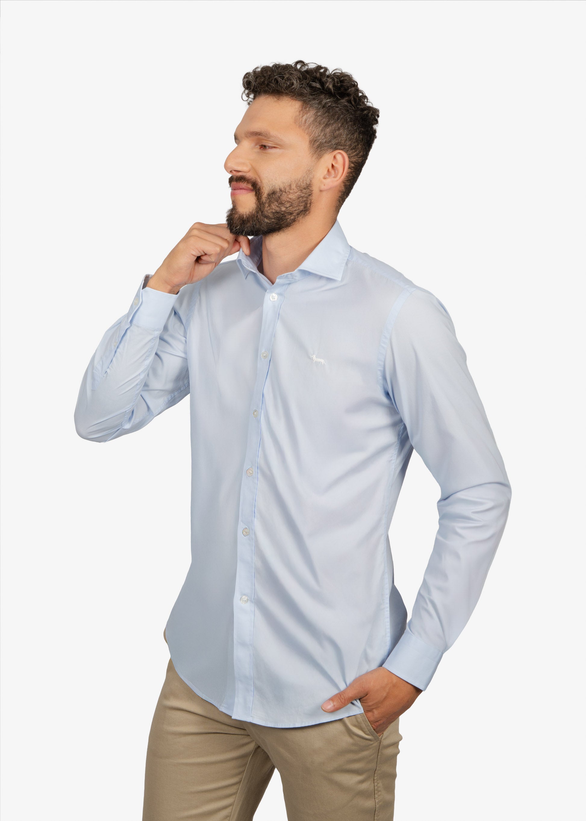 CAMISA SPORT HARMONT & BLAINE AZUL ALG + EA (CNM011012523I-810)