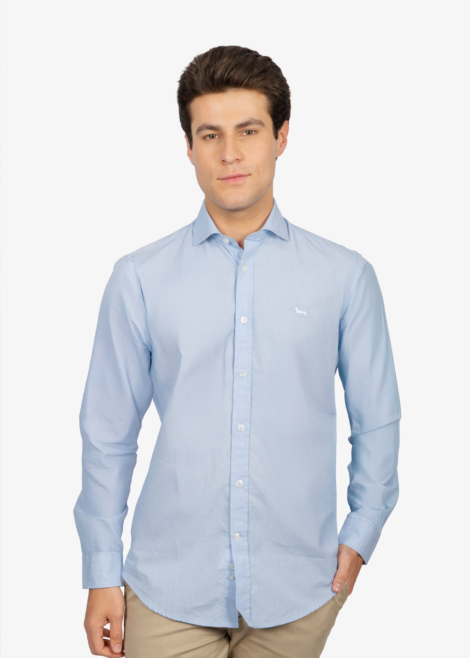 CAMISA SPORT HARMONT & BLAINE AZUL ALGODON (CNM011012978I-810 )