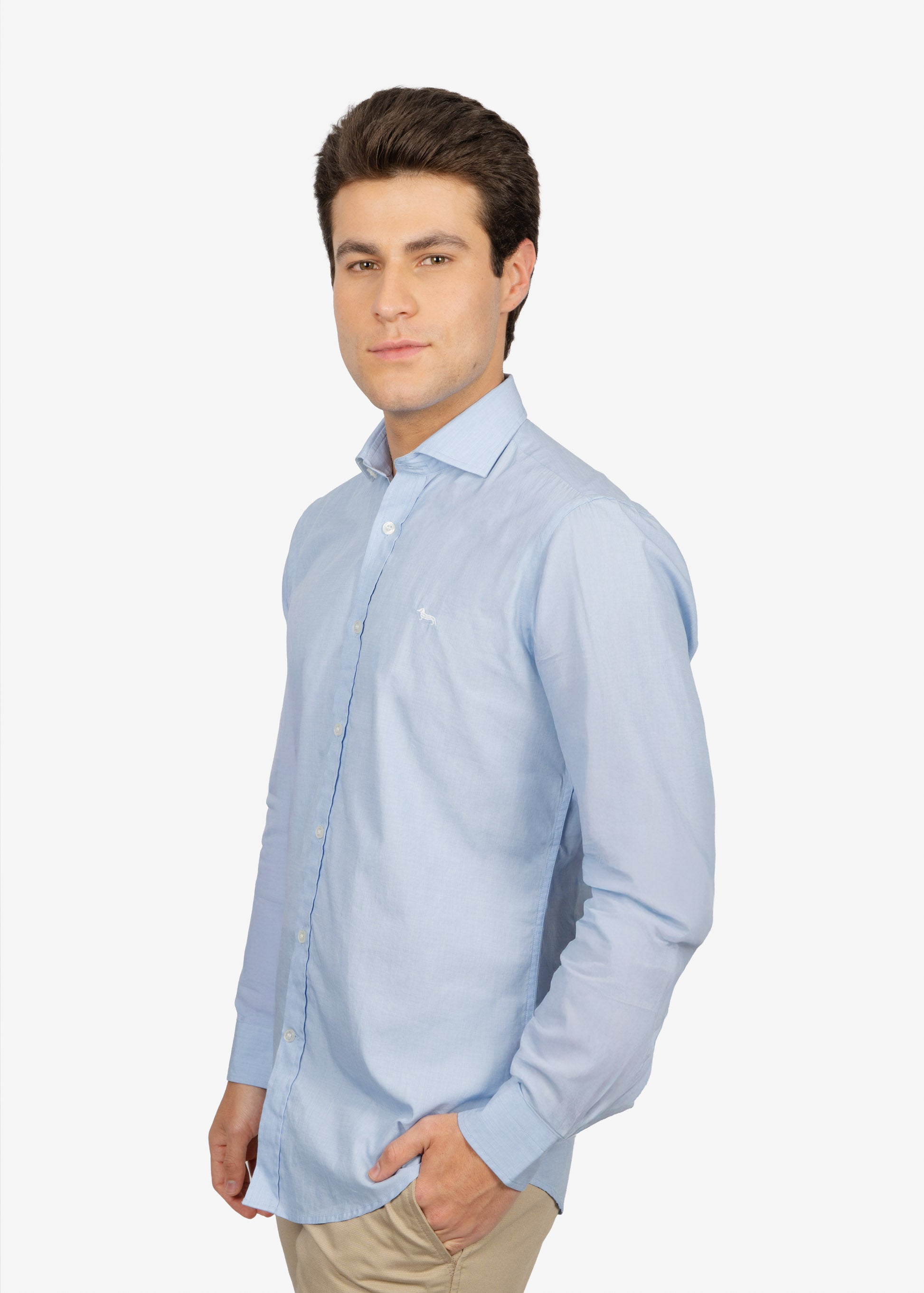 CAMISA SPORT HARMONT & BLAINE AZUL ALGODON (CNM011012978I-810 )