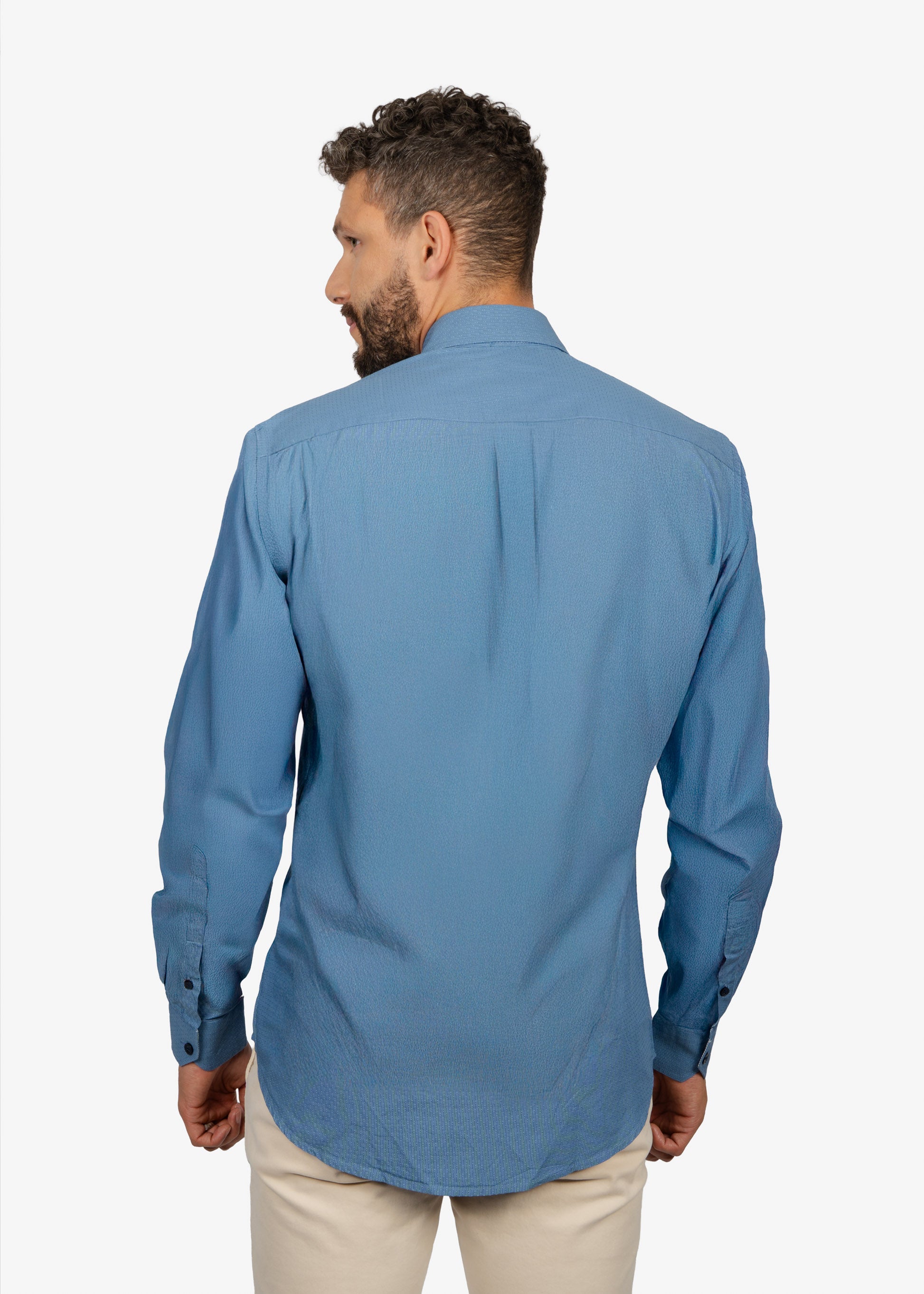 CAMISA SPORT HARMONT & BLAINE AZUL ALGODON (CNM011012986I-846)