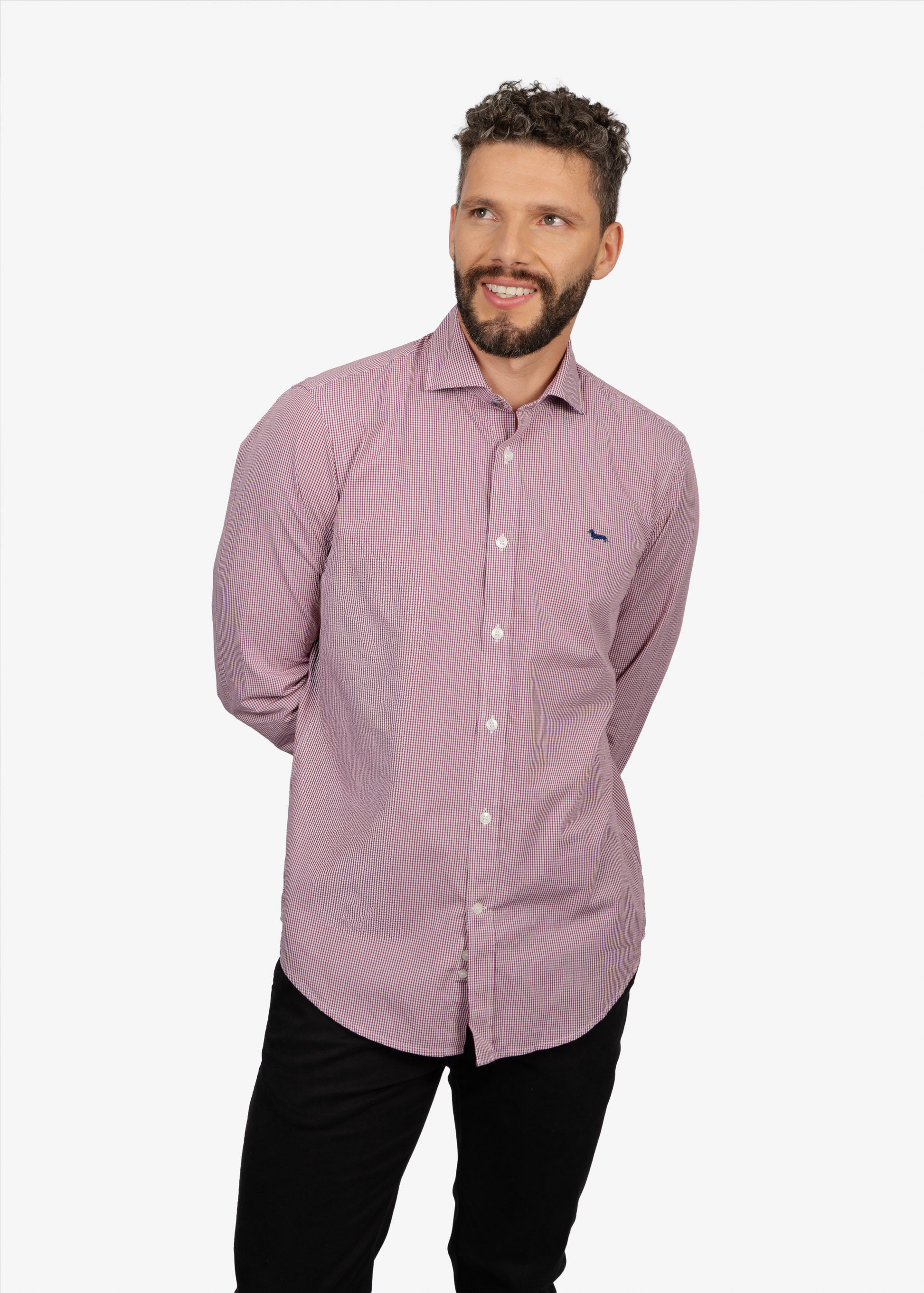 CAMISA SPORT HARMONT & BLAINE ROJO CUAD ALGODON (CNM012011464I-502)
