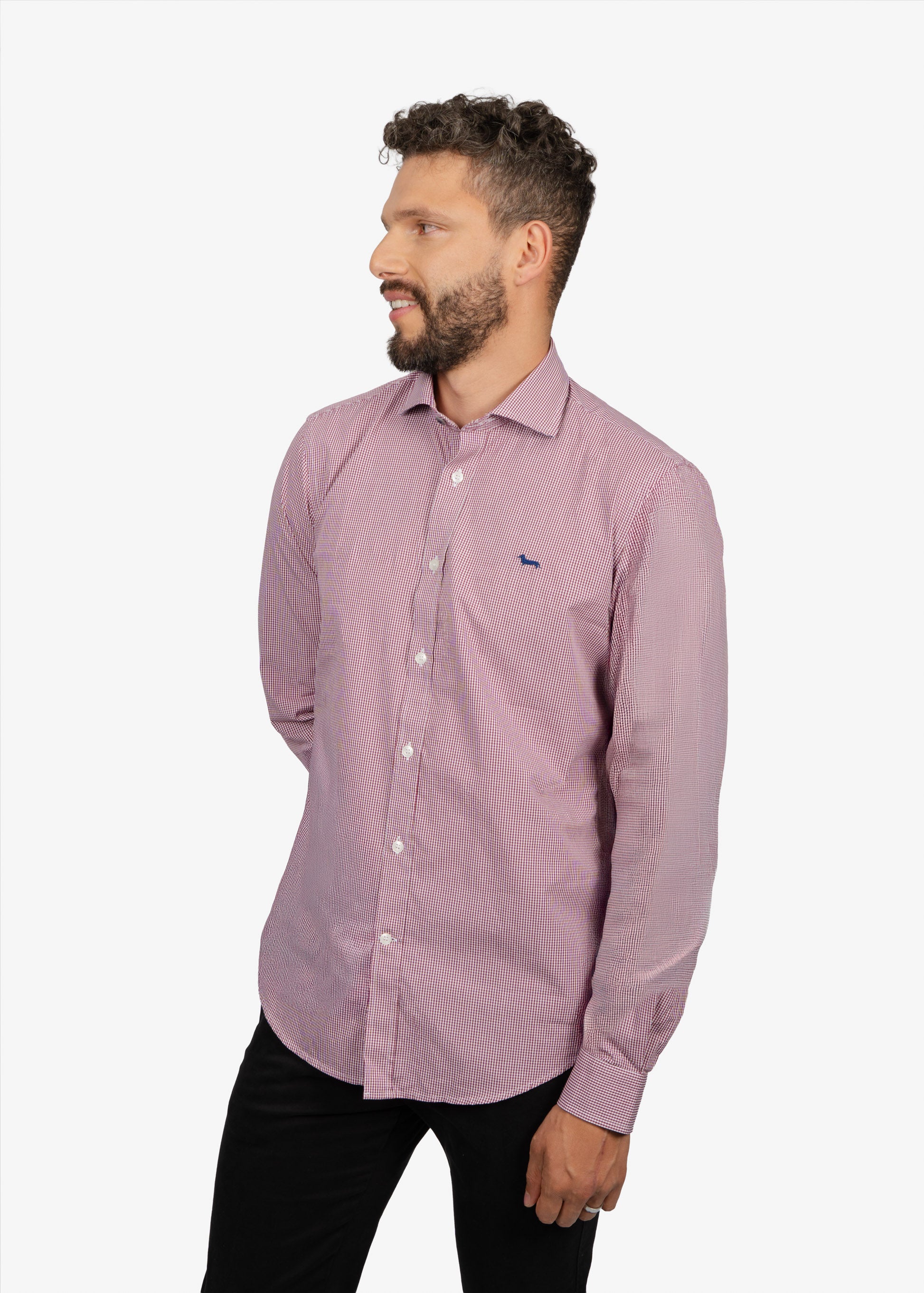 CAMISA SPORT HARMONT & BLAINE ROJO CUAD ALGODON (CNM012011464I-502)