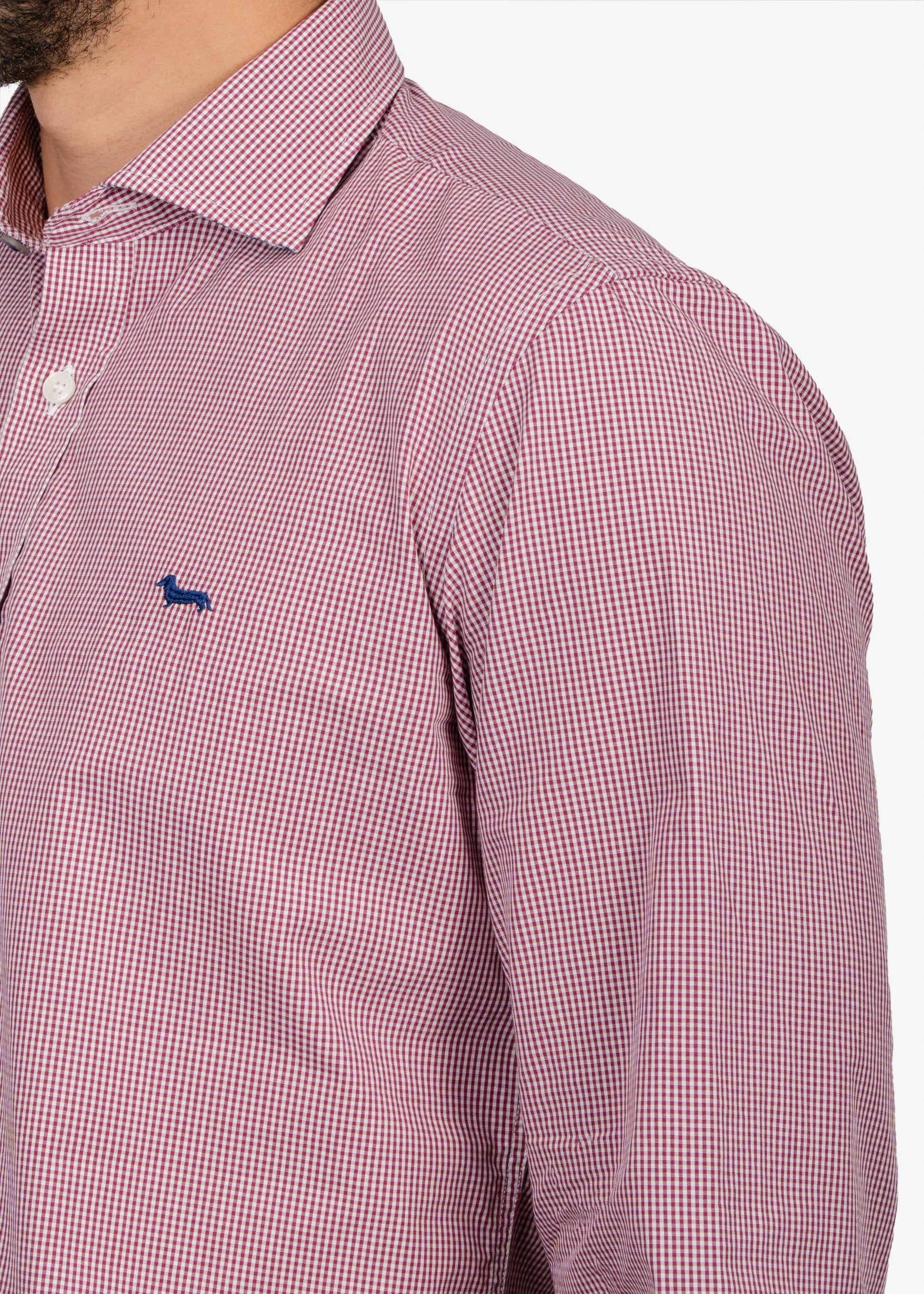 CAMISA SPORT HARMONT & BLAINE ROJO CUAD ALGODON (CNM012011464I-502)