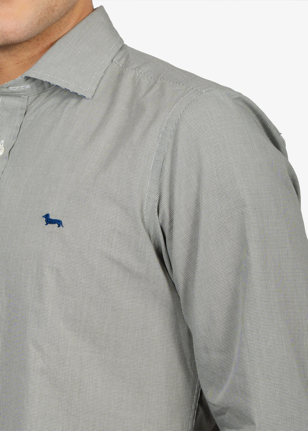 Camisa Sport con Microrayas Color Verde H&B