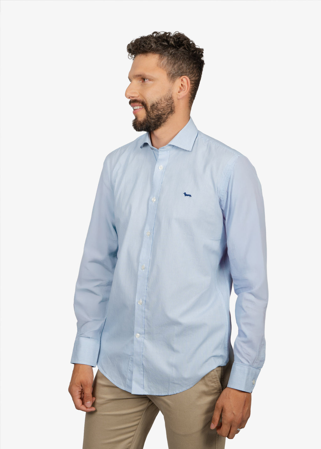 Camisa Sport Azul Claro con Rayas H&B