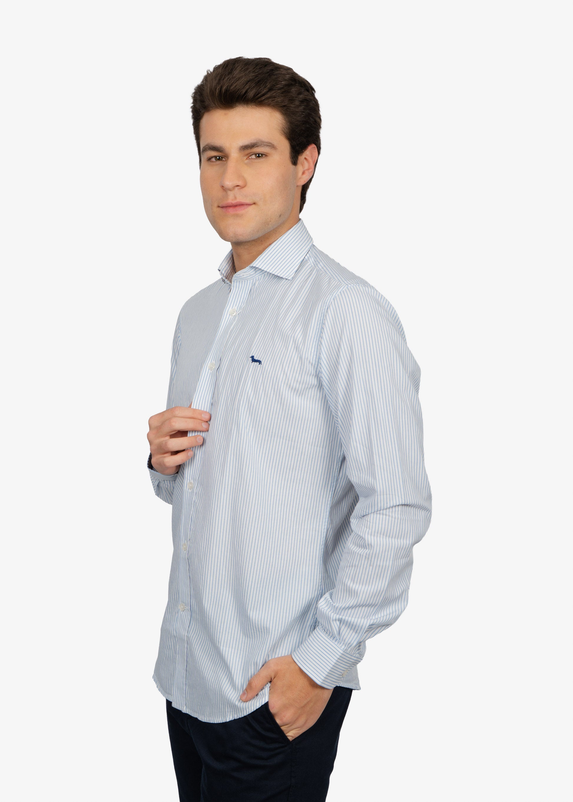 CAMISA SPORT HARMONT & BLAINE AZUL RYS ALGODON (CNM012011467I-810)