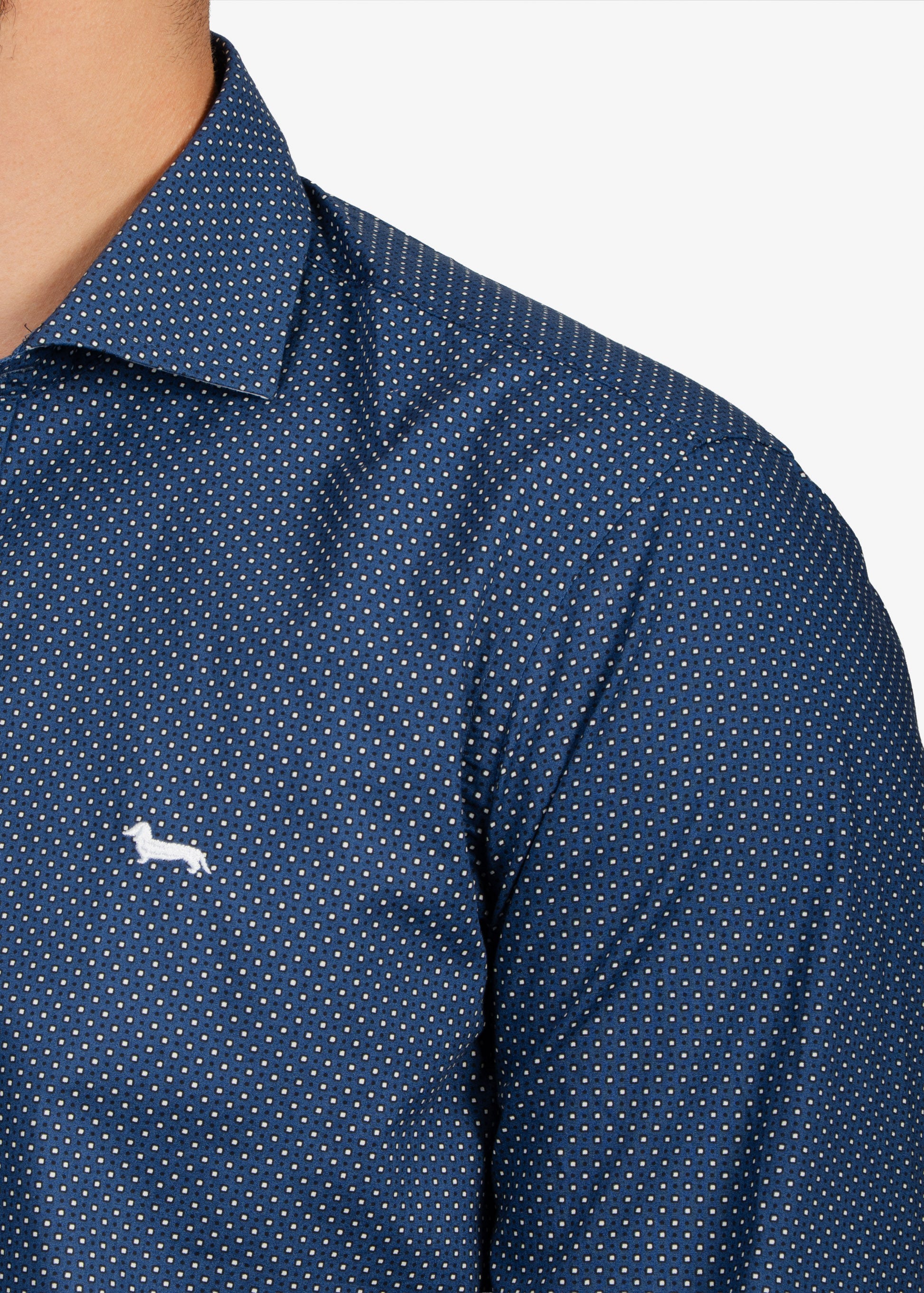 CAMISA SPORT HARMONT & BLAINE AZUL PTOS ALG. (CNM026012980I-801 )