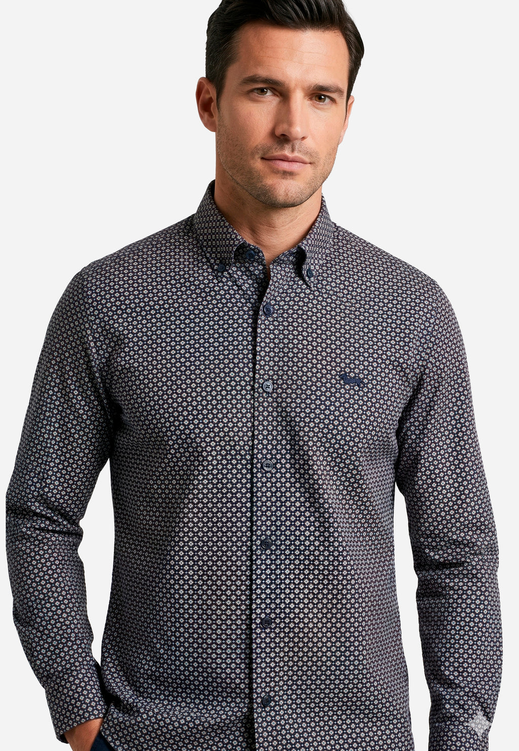 Camisa Azul Rombos H&B.