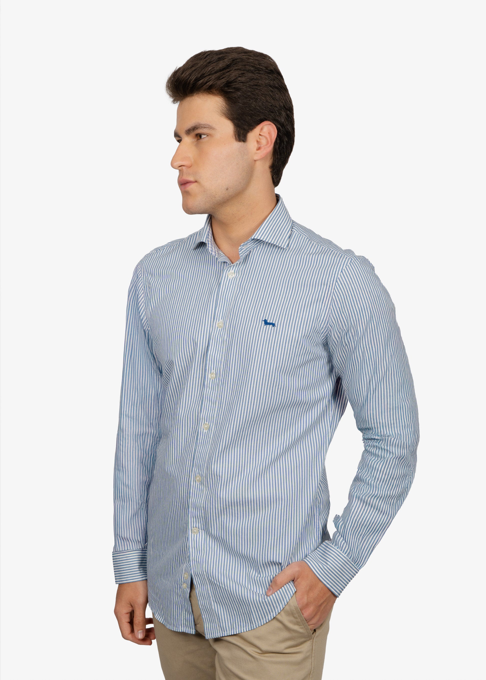 CAMISA SPORT HARMONT & BLAINE AZUL RYS ALGODON (CNM069012972I-811)