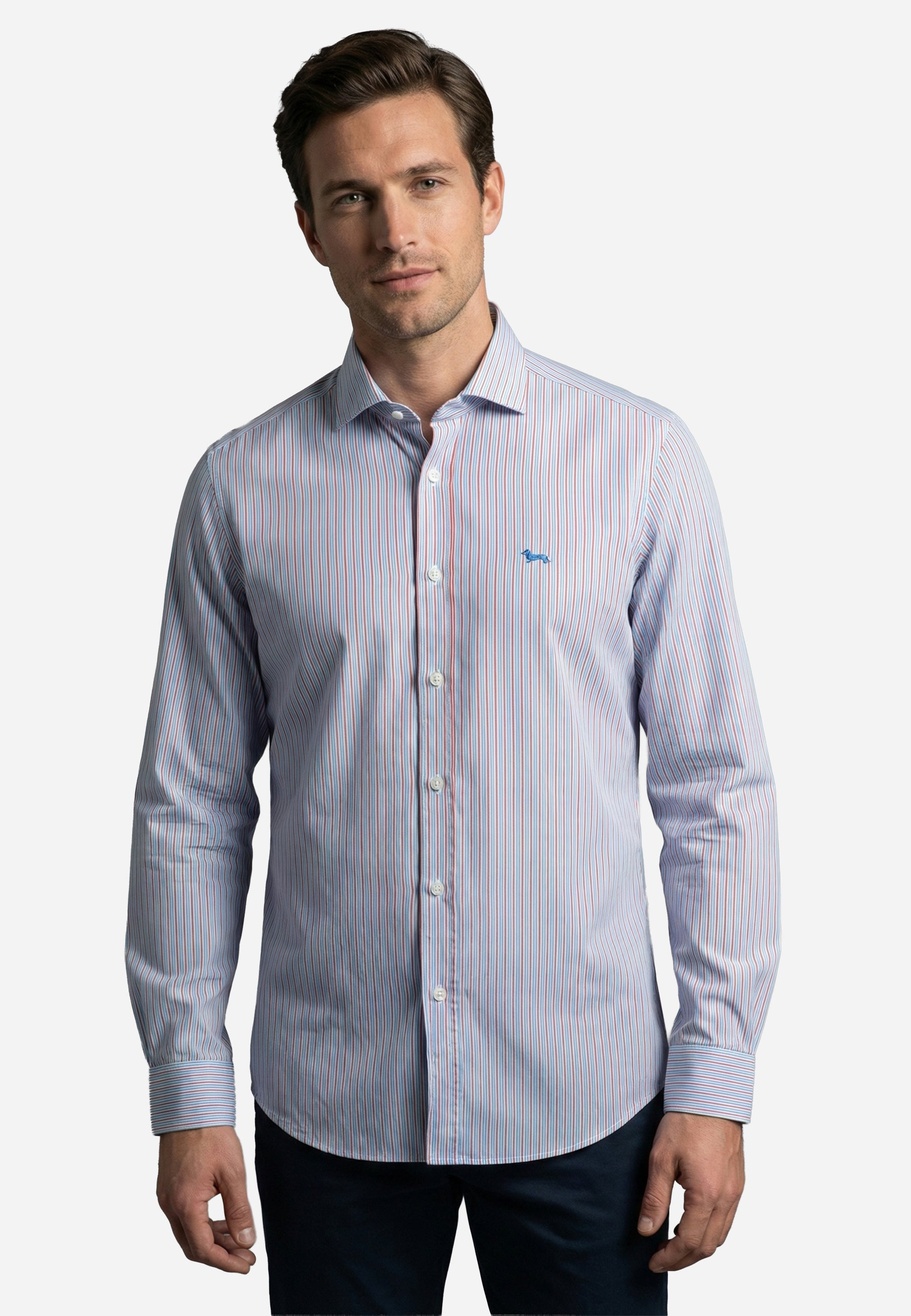 Camisa Rayas Azul/Rojo H&B