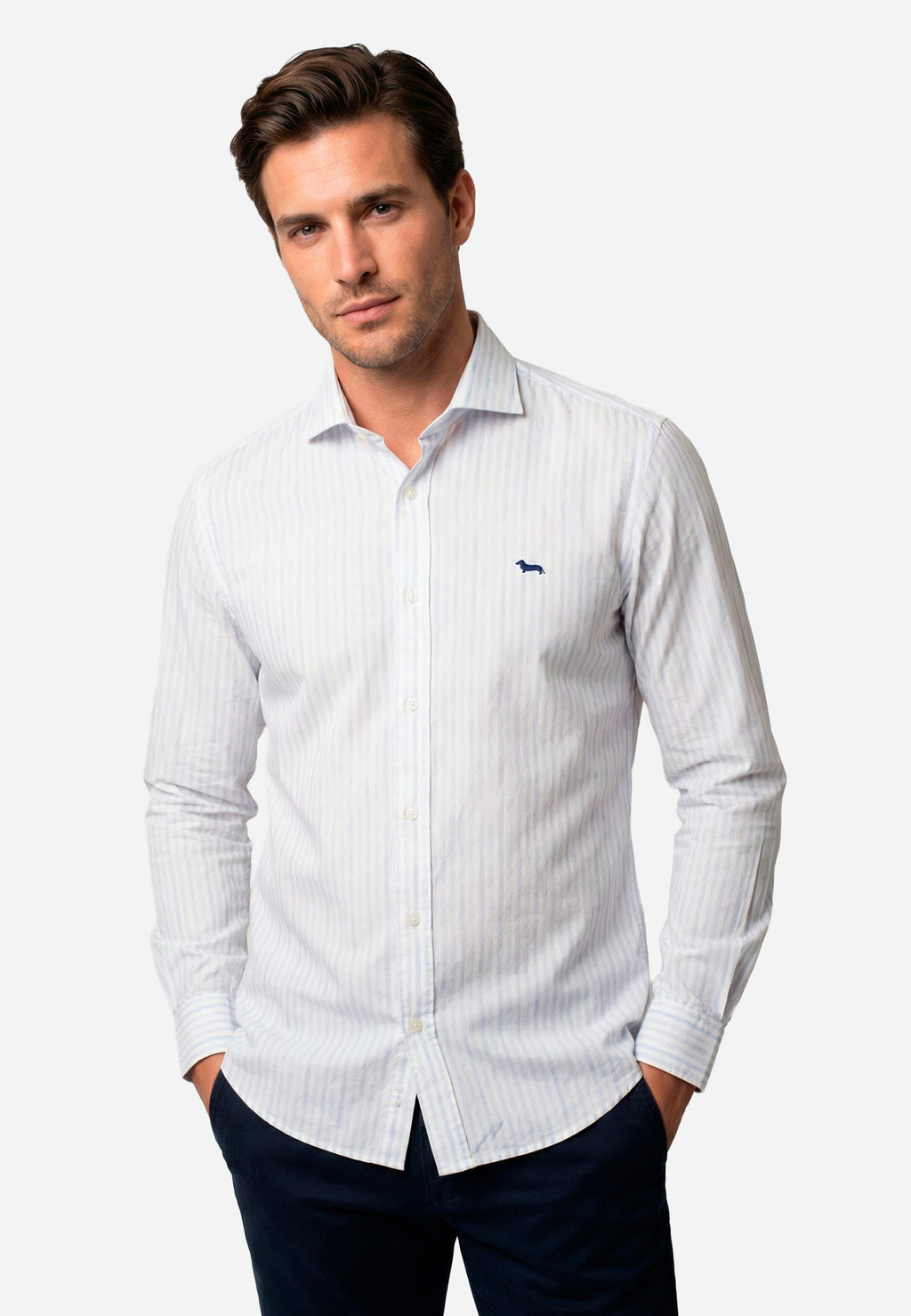 Camisa Blanca Rayas Hombre H&B.
