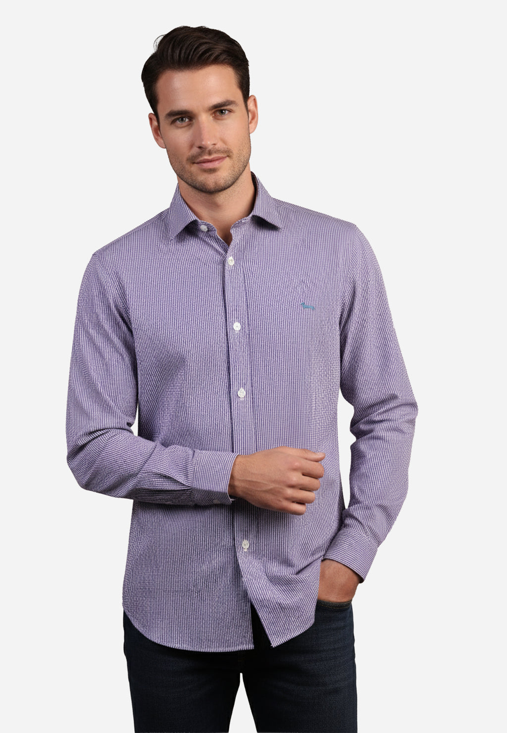 Camisa Cuadros Morada H&B