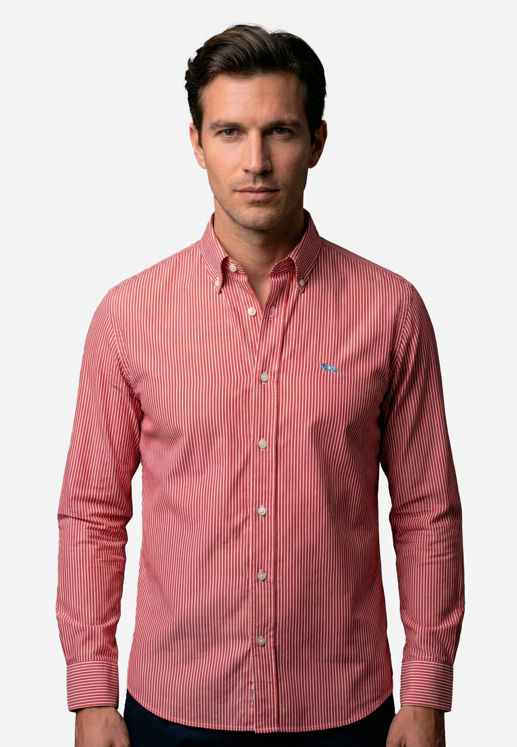 Camisa Roja Rayas Hombre H&B.