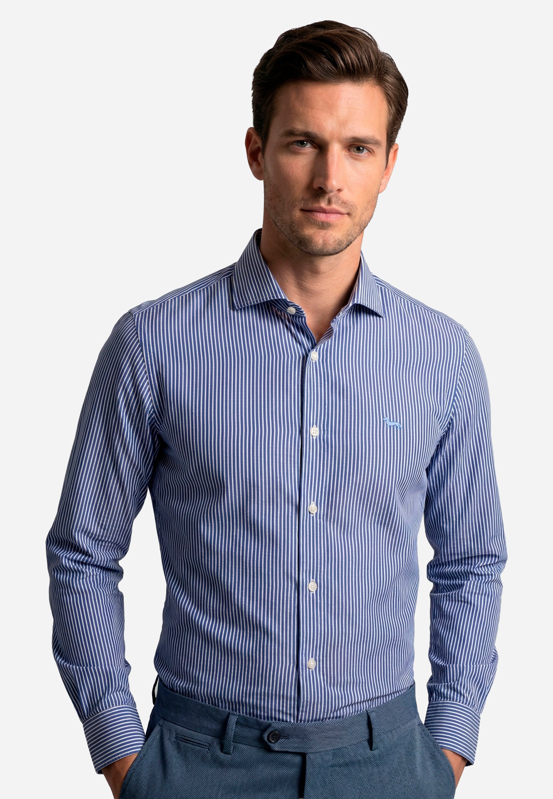 Camisa Sport Azul Rayas H&B.