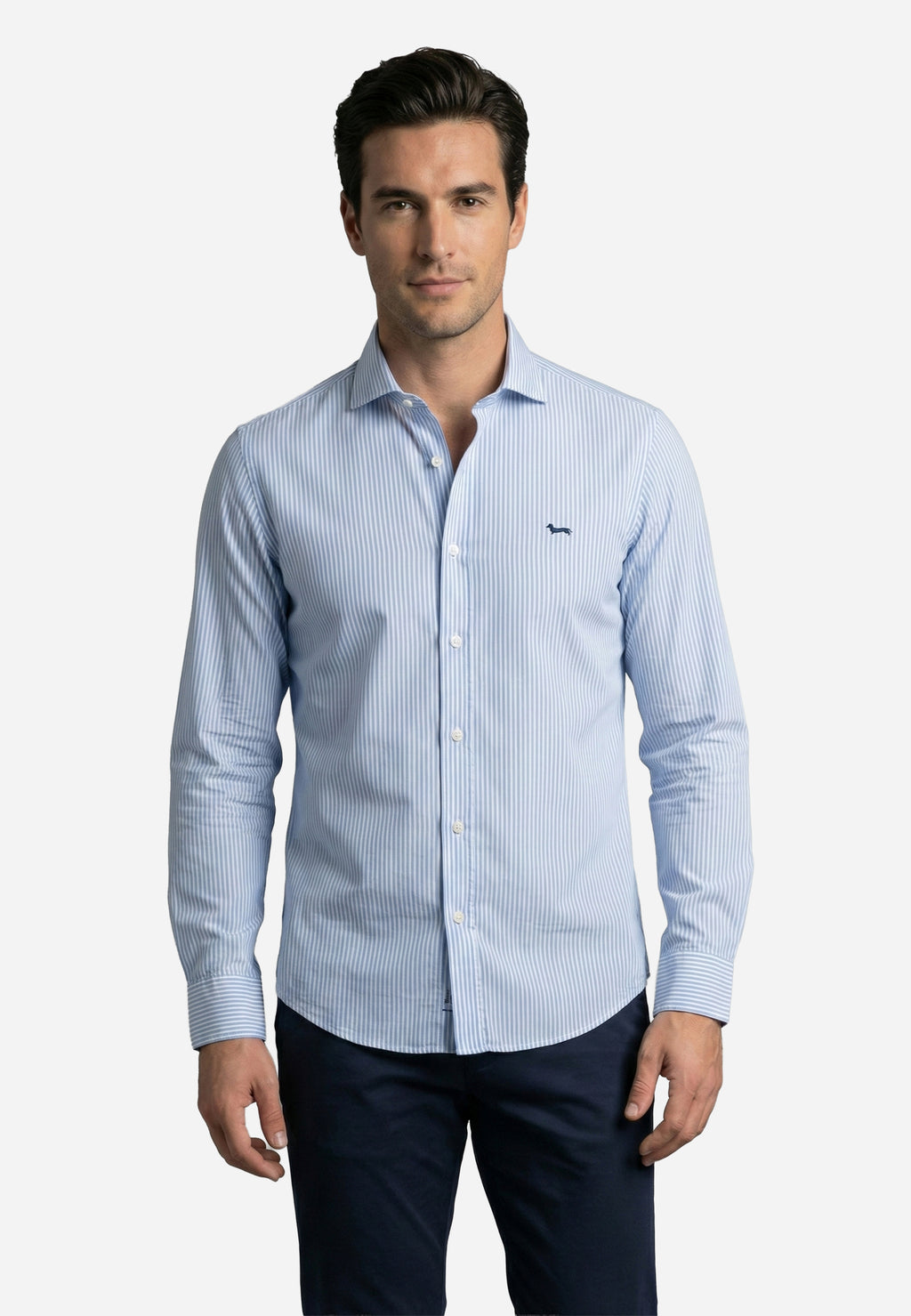 Camisa Azul Celeste Rayas H&B.
