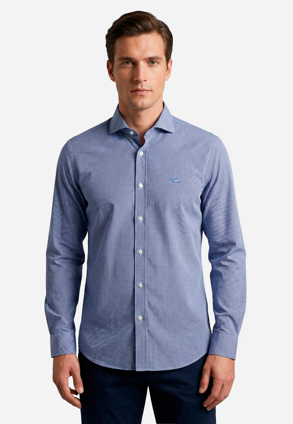 Camisa Azul Cuadros Hombre H&B.