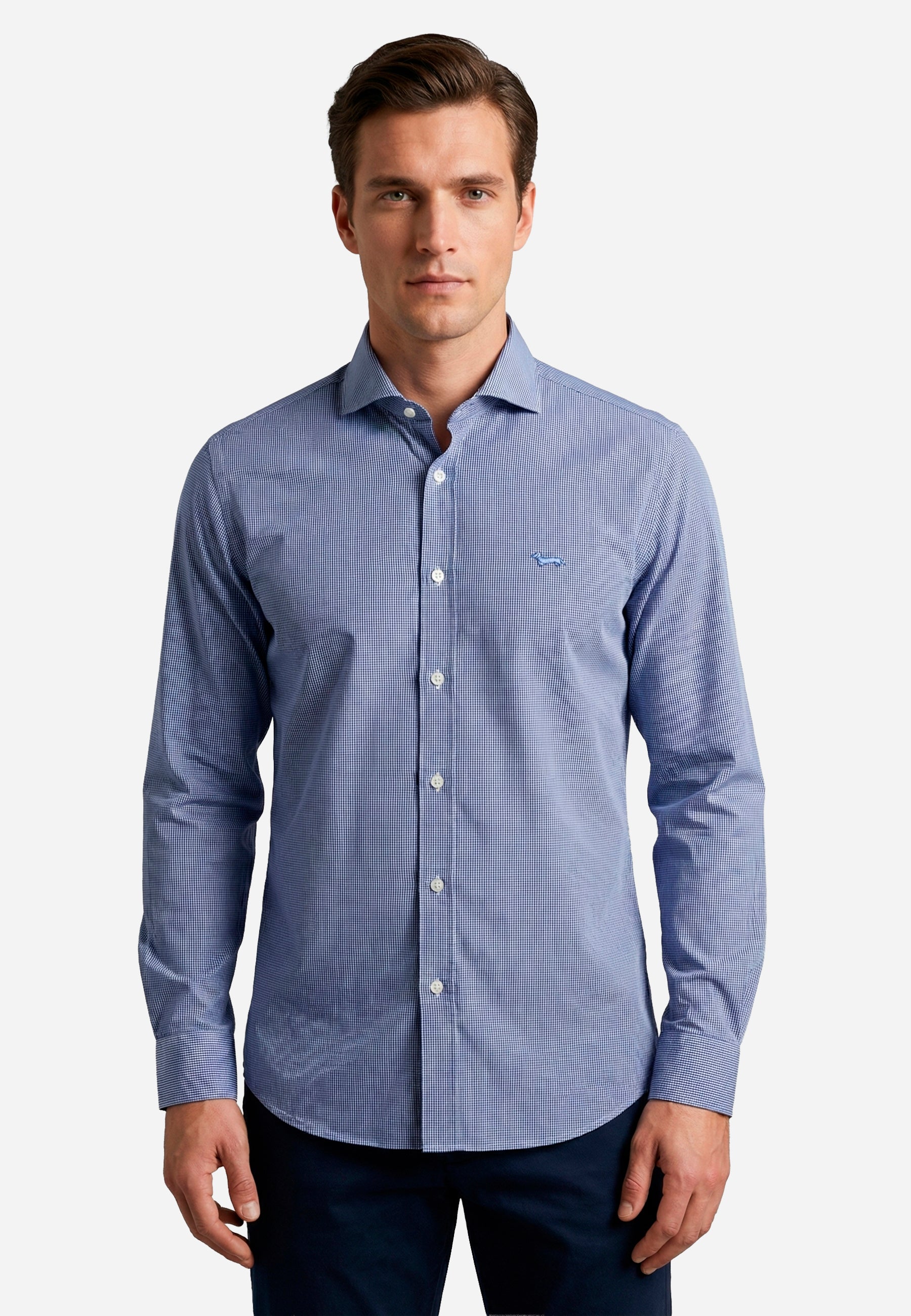 Camisa Azul Cuadros Hombre H&B.